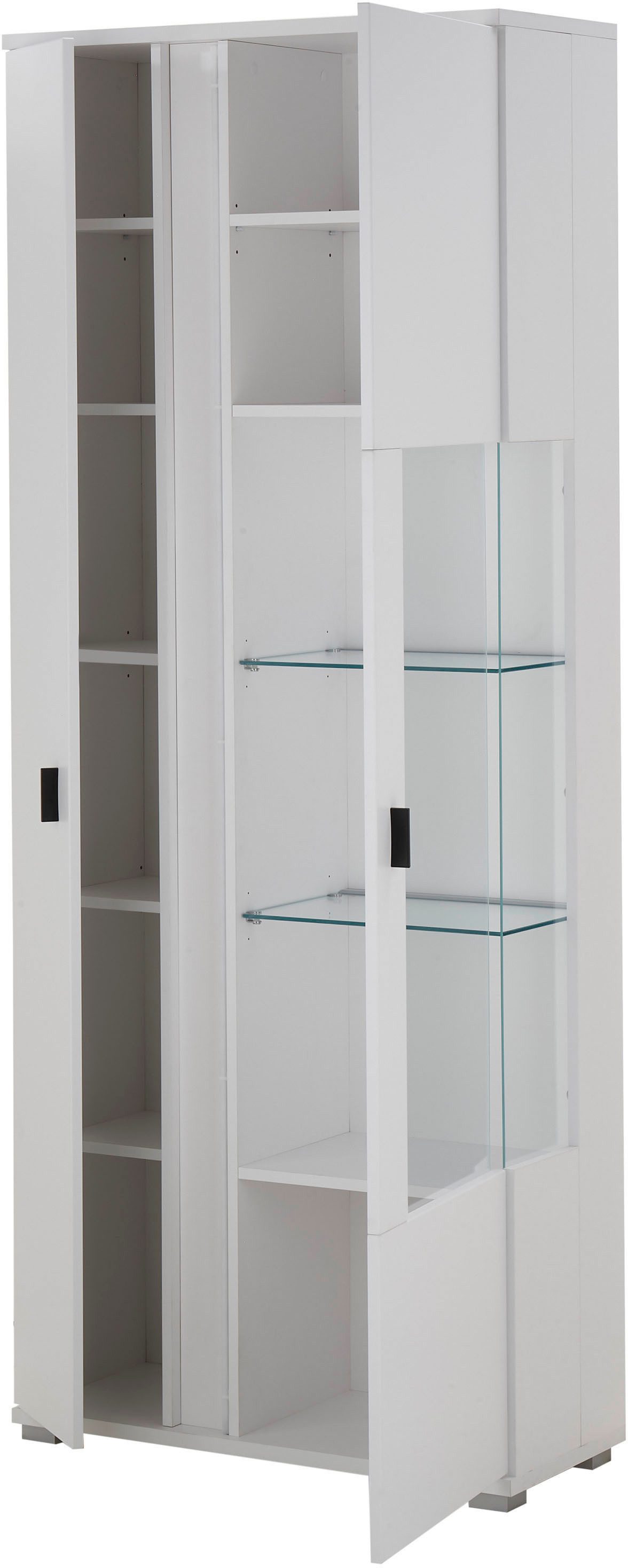 INOSIGN Vitrinekast LONG ISLAND, opberghangkast in moderne trendkleur, inclusief verticale verlichting, breedte 80 cm (1 stuk)