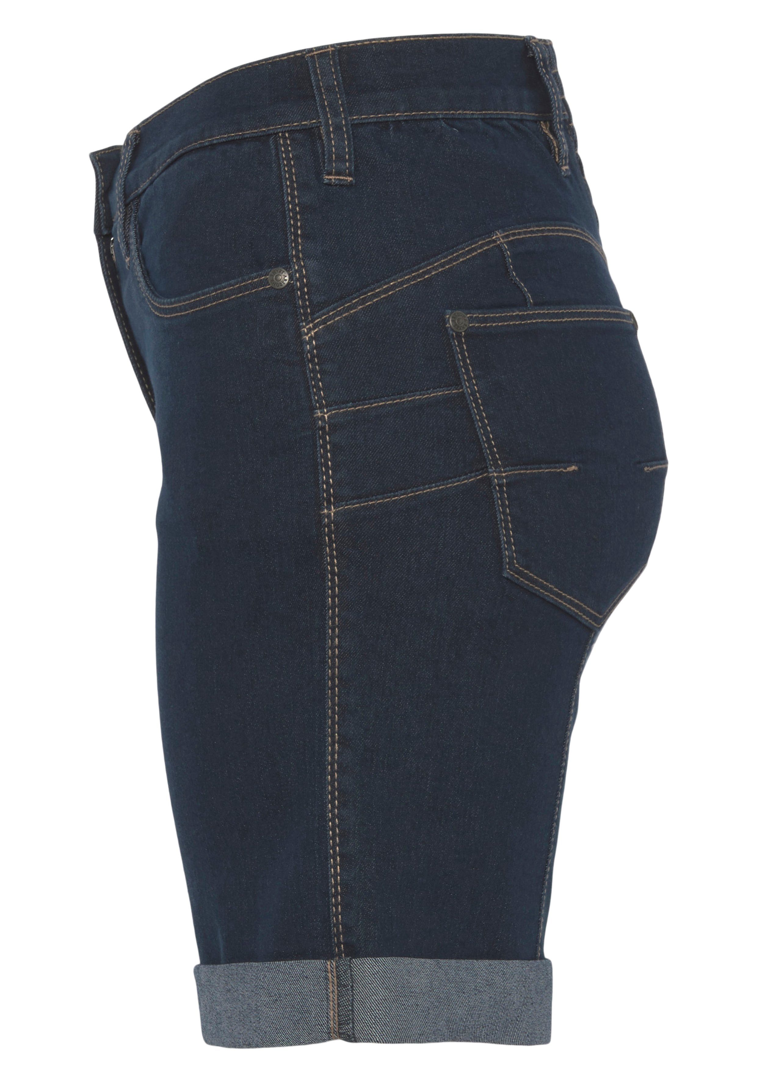 Arizona Jeansbermuda wijde pasvorm, korte pasvorm, hoge taille