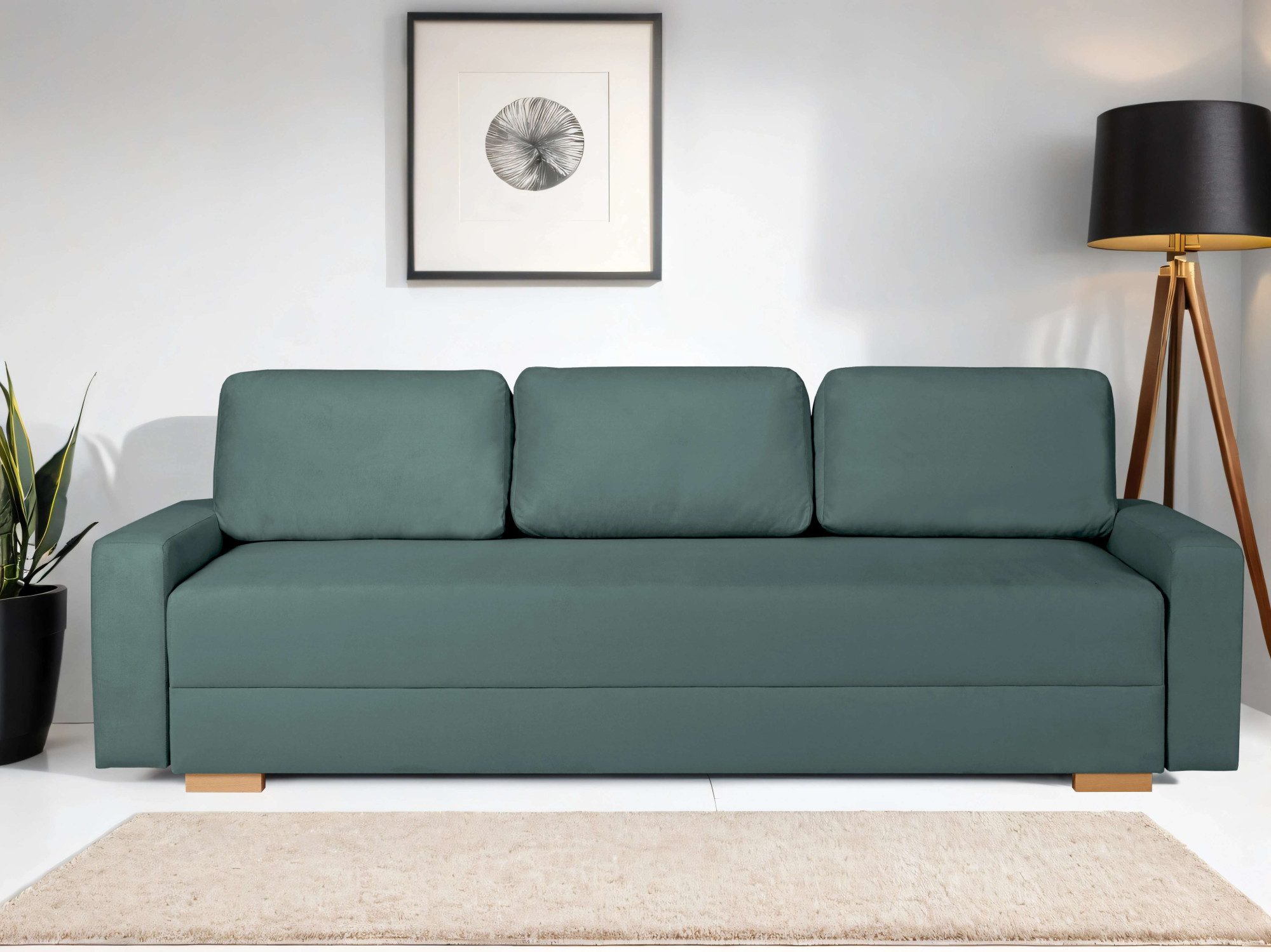 INOSIGN 3-zitsbank SHERIDIAN slaapbank met bedlade, in fijncord en velvet met golvende ondervering, moderne bekleding, b/h/d 225/94/80