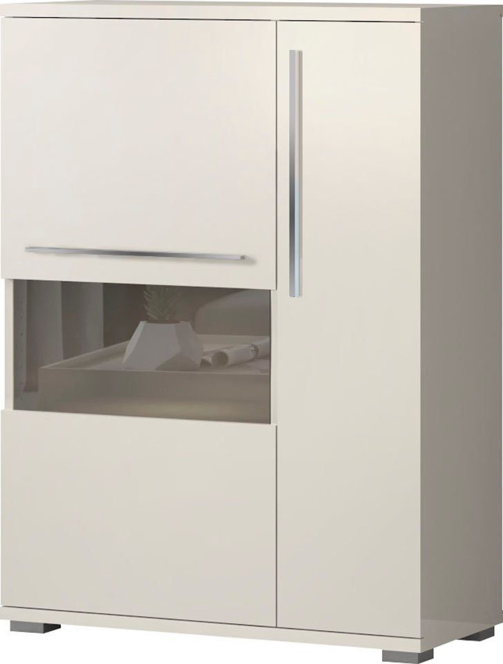Places of Style Highboard Piano Vitrine UV-gecoat, soft close-functie