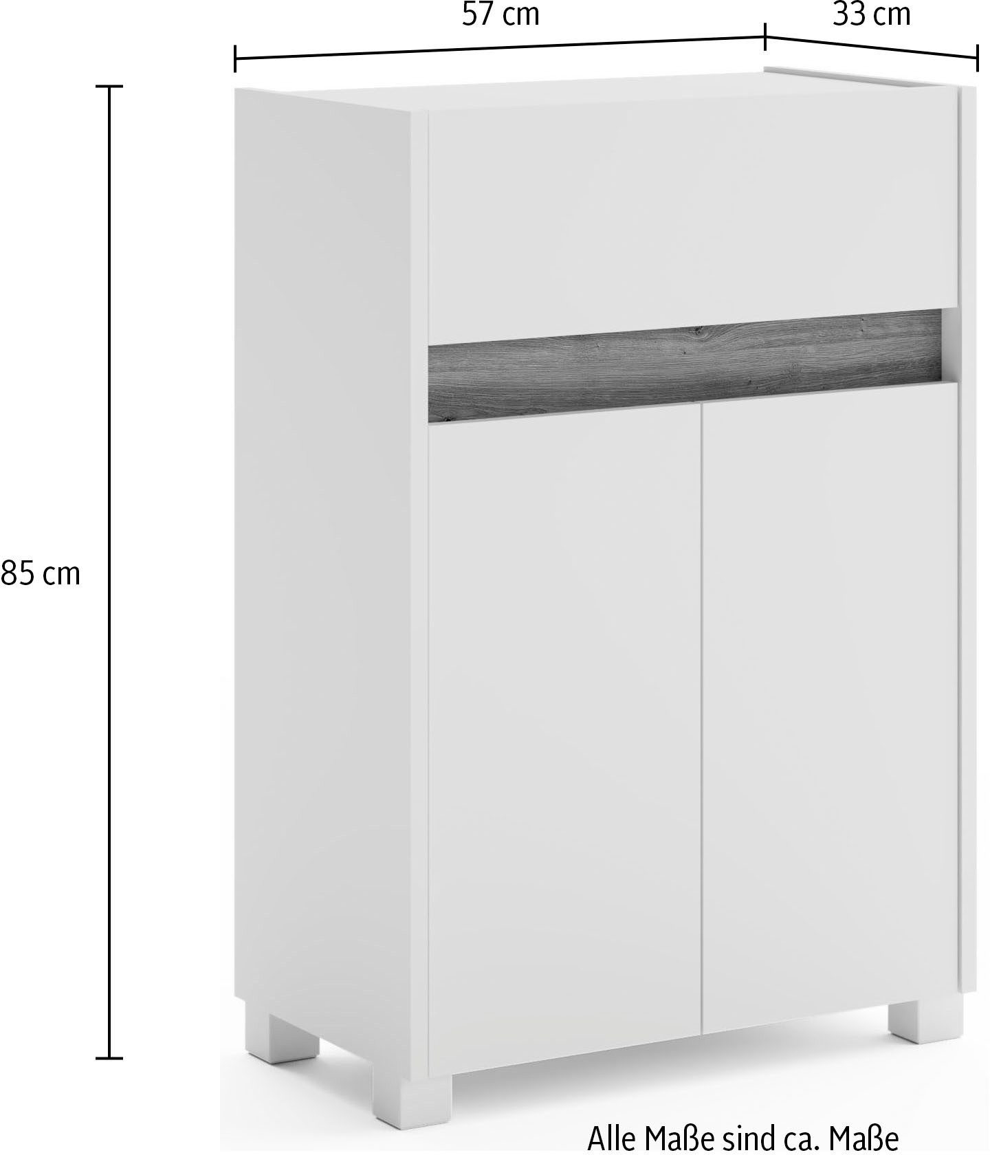 Schildmeyer Halfhoge kast Cosmo, breedte 56 cm Grepenloze deuropening, traverse in wilde eik decor
