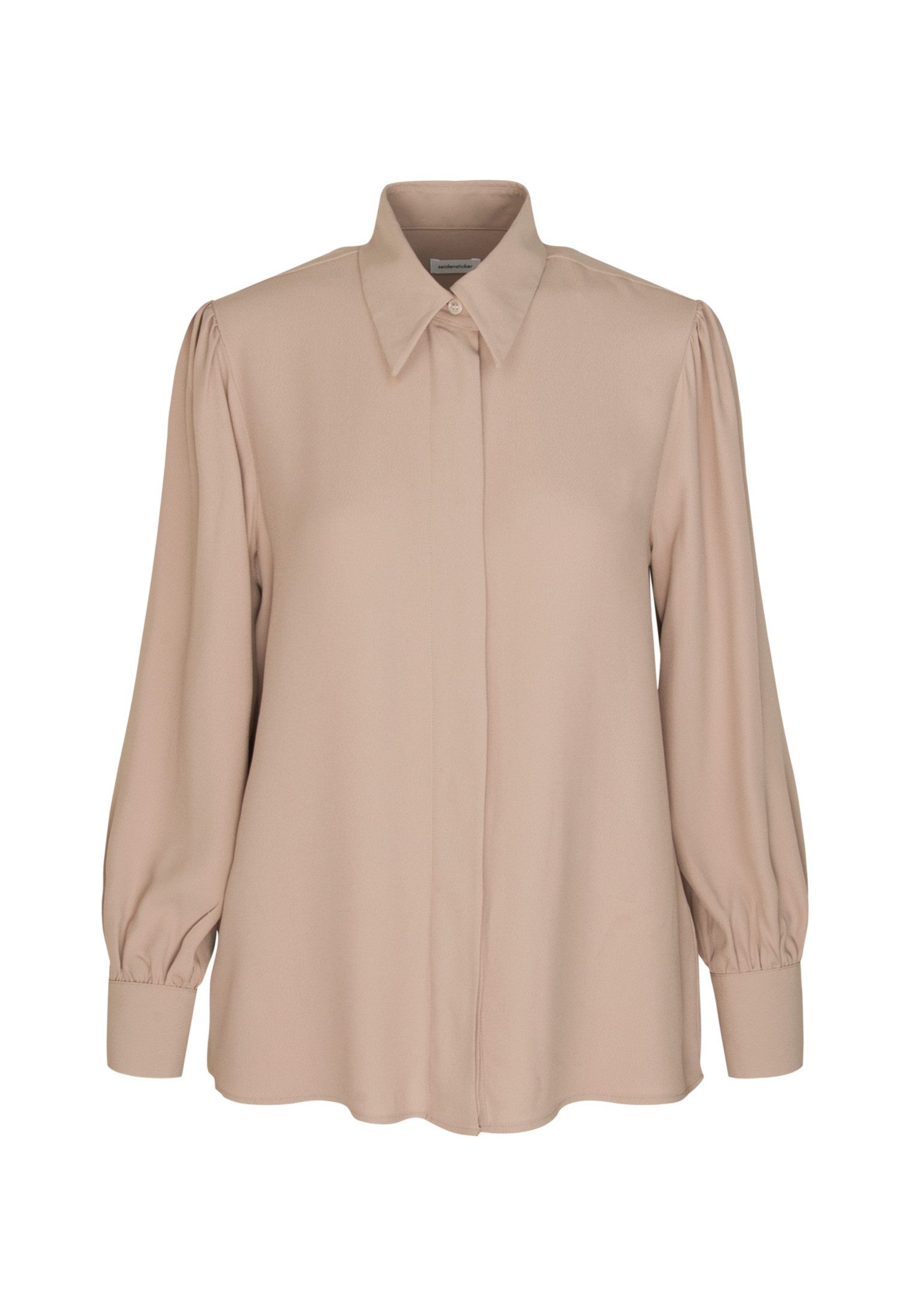 seidensticker Overhemdblouse Zwarte roos Lange mouwen kraag uni