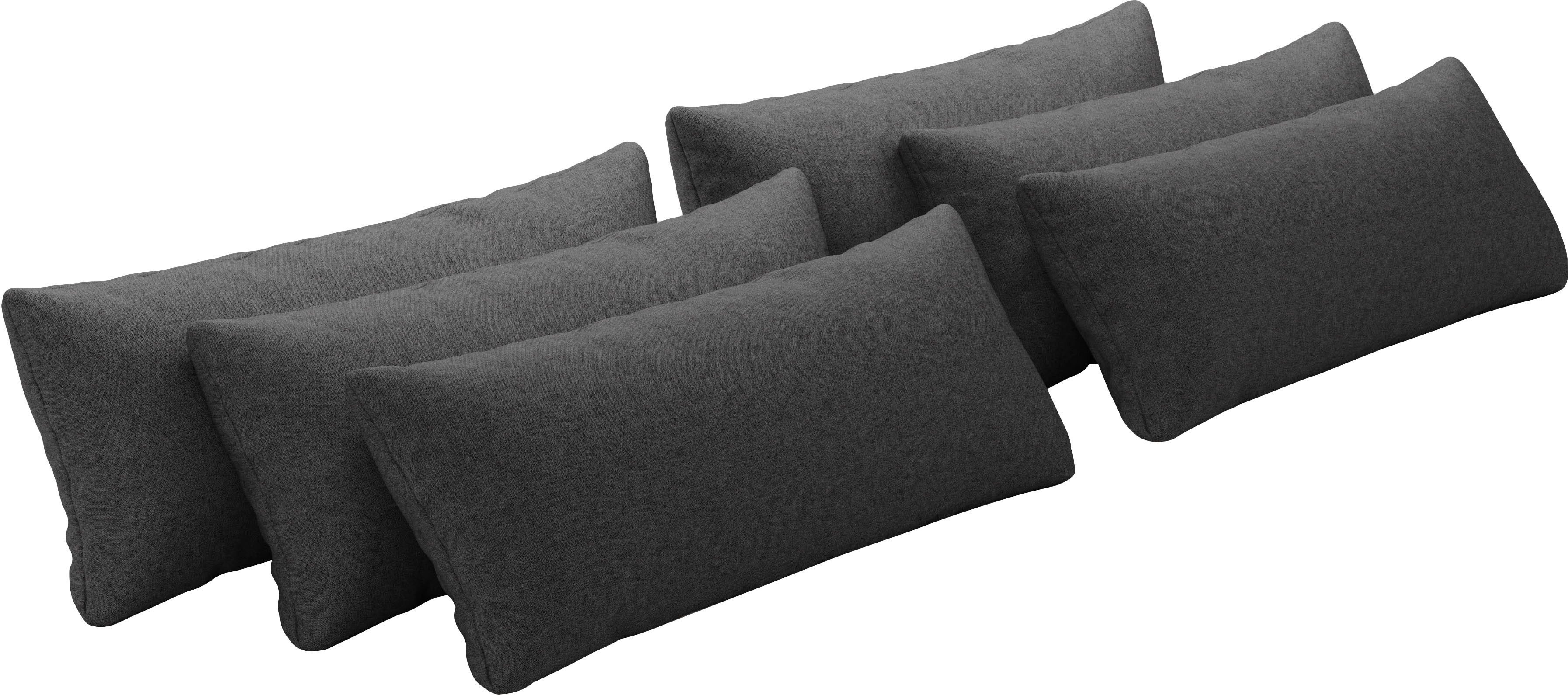 Places of Style Bankkussen Mikado 3,5,6,7-delige kussen sets om uit te kiezen sierkussens maat Platweefsel LINO grijs