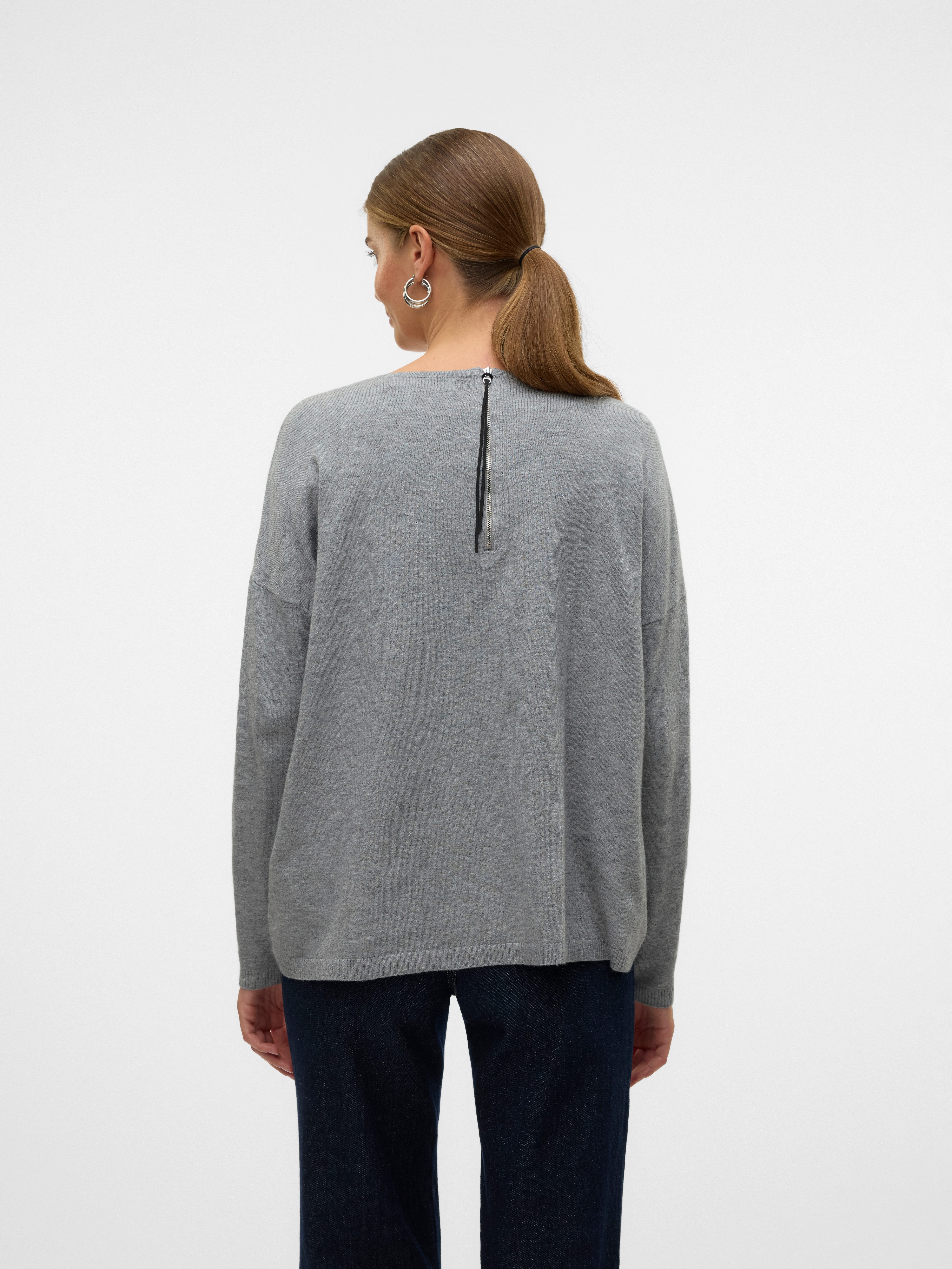 Vero Moda Trui met ronde hals VMBREEZE AURA LS ZIPPER BLOUSE NOOS