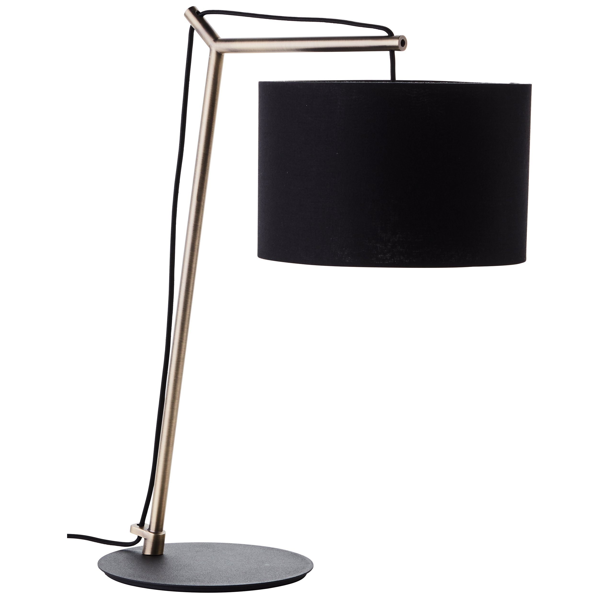 Brilliant Leuchten Tafellamp Annice Hoogte 52 cm, E14, metaal/textiel, zwart mat/messingkleurig geborsteld