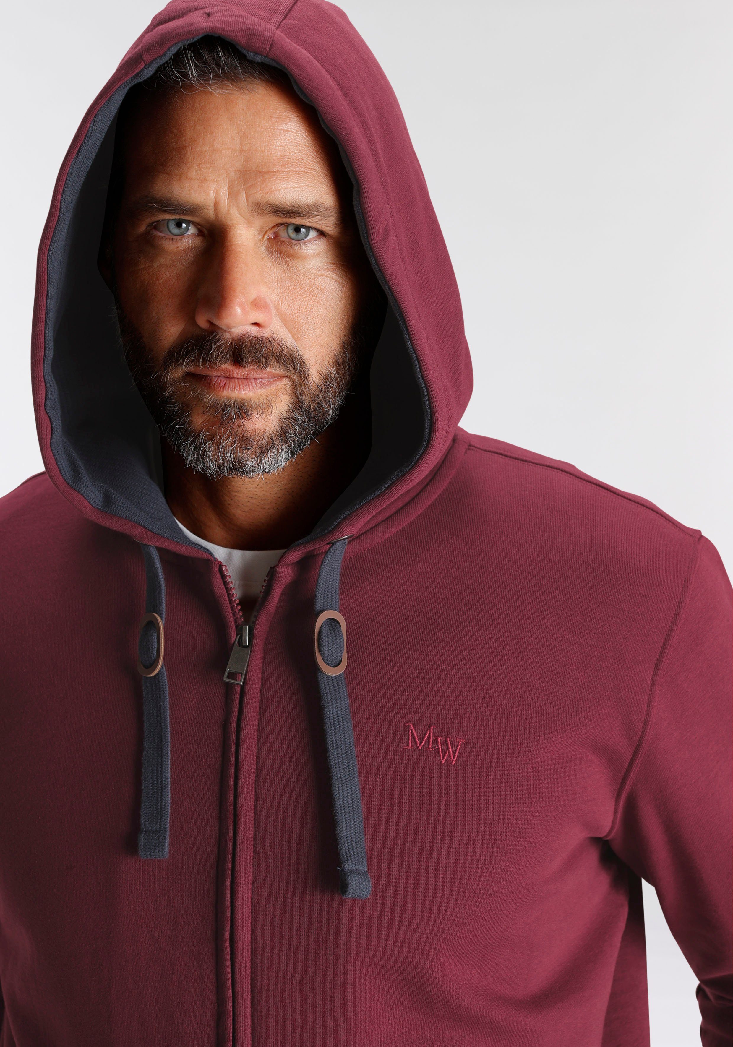 Man's World Capuchonsweatvest met contrastkleurige voering