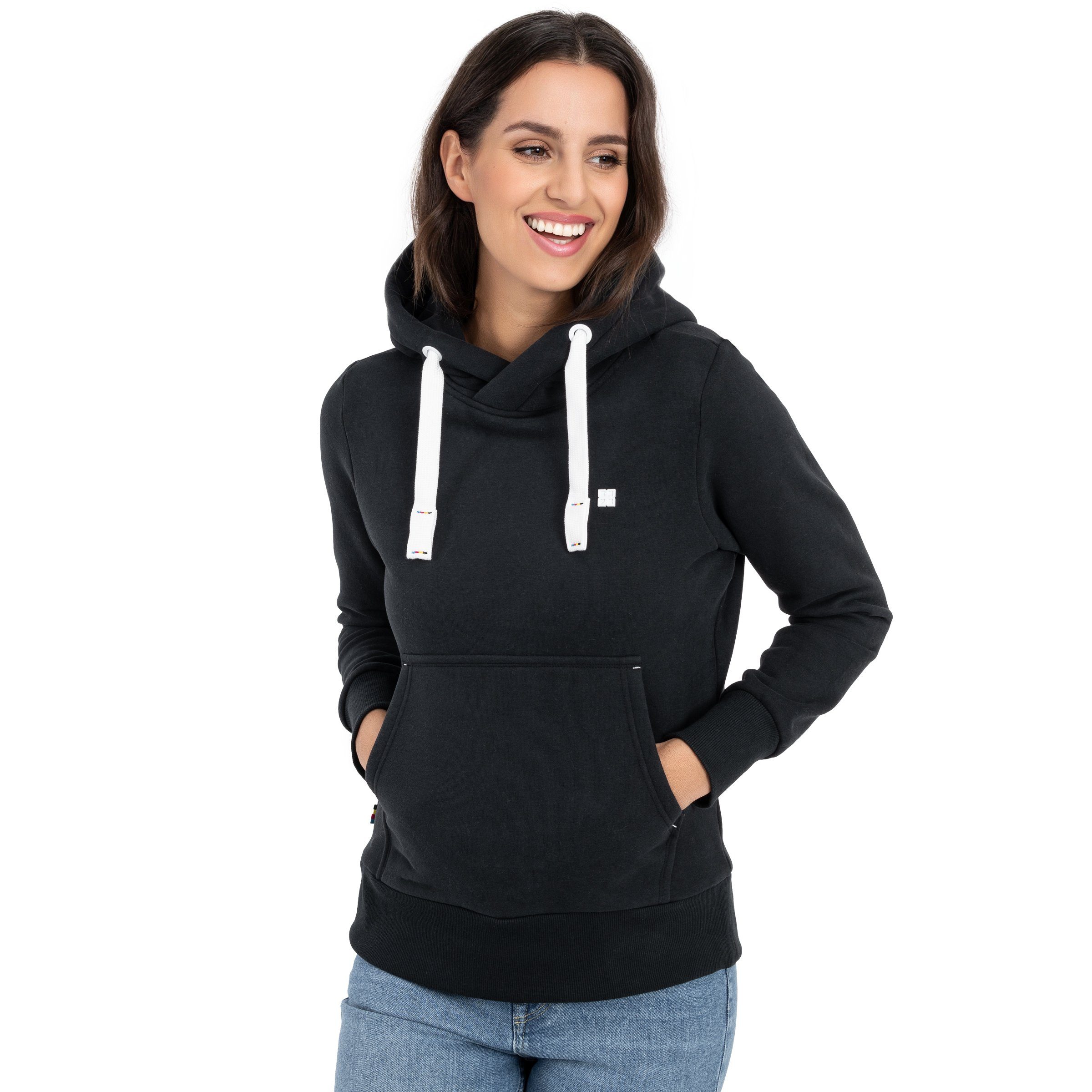 DEPROC Active Hoodie HildaCMYK II WOMEN zachte fleecejack met kangoeroezak