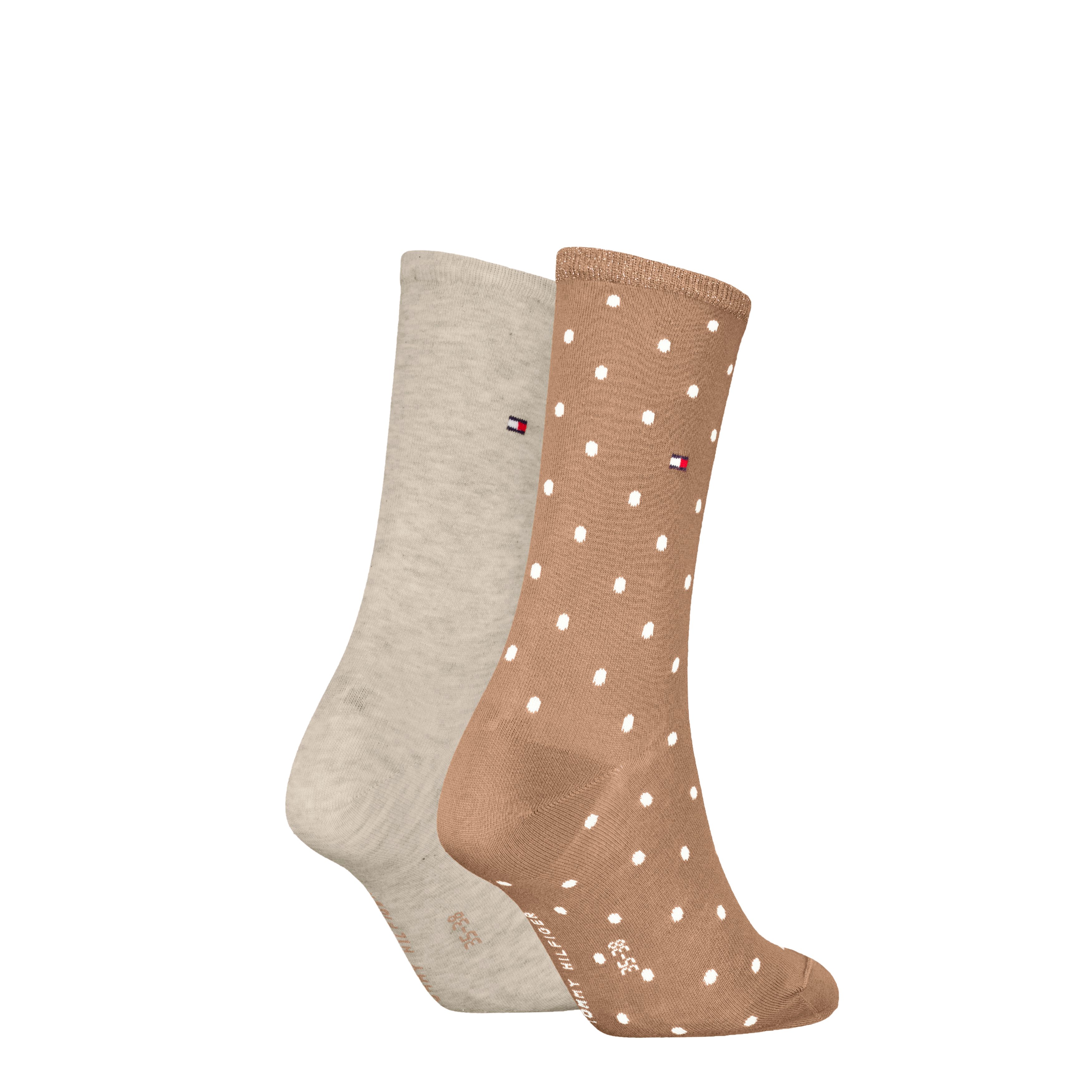Tommy Hilfiger Sokken TH WOMEN SOCK DOT met fijn ribborde en logo-borduursel (2 paar)