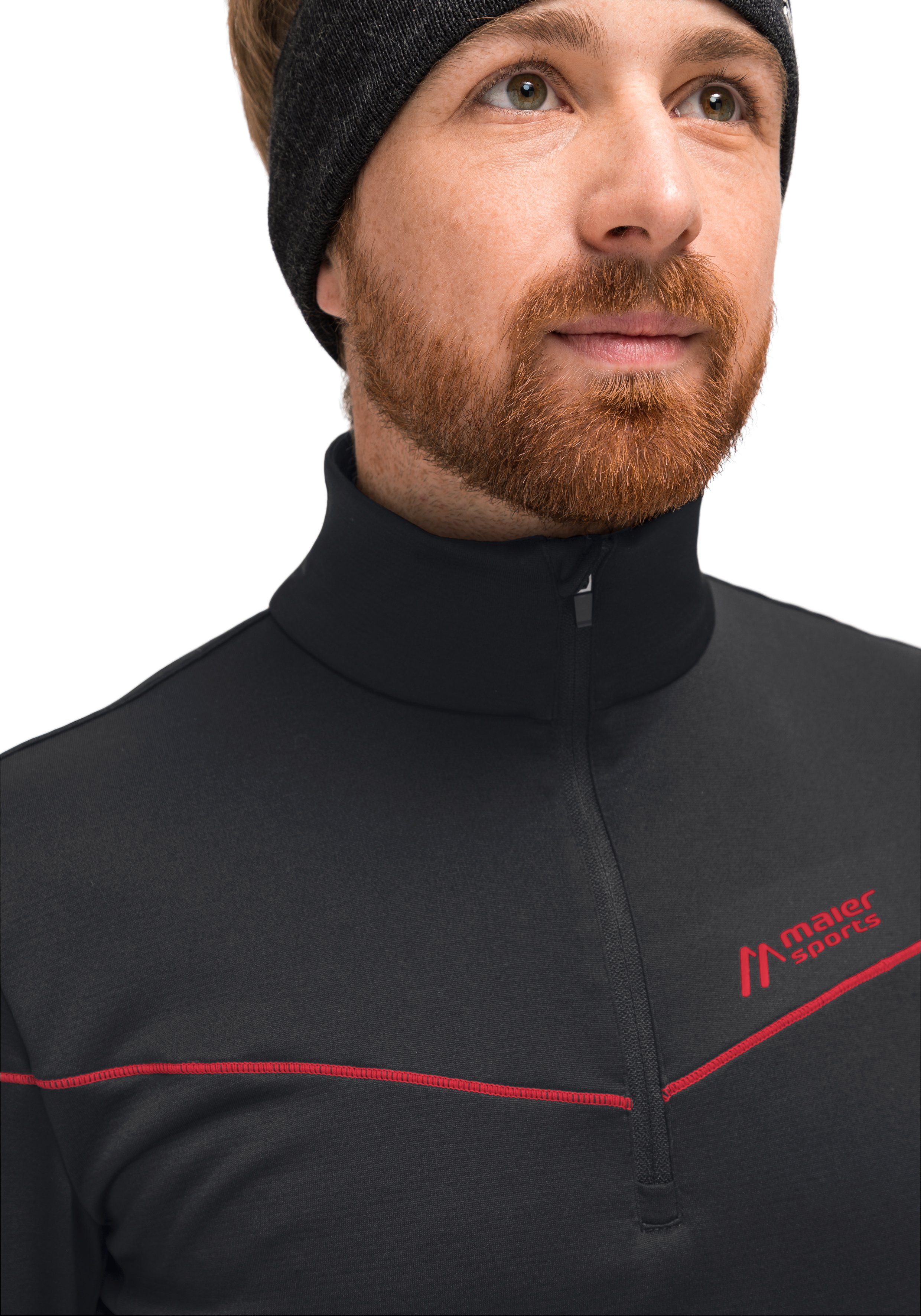 Maier Sports Fleecetrui Nago Rec Heren midlayer, elastisch en onderhoudsvriendelijk half-zip fleece