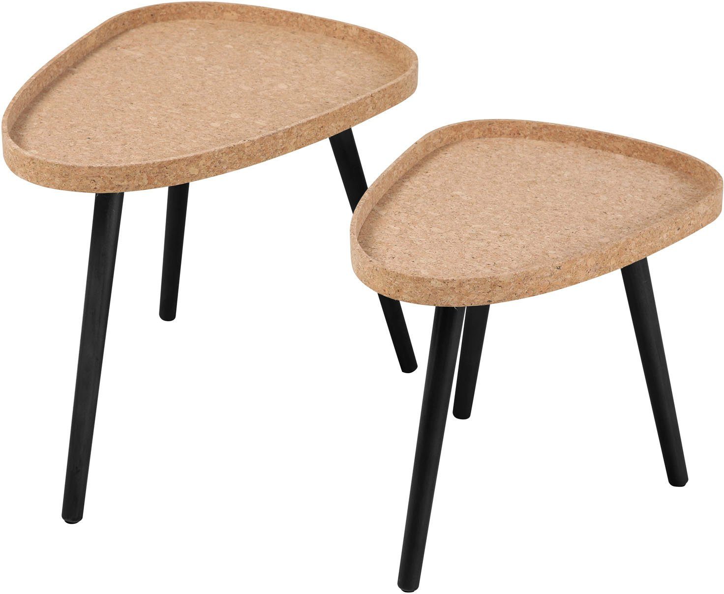 INOSIGN Bijzettafel Tafelblad van kurk (2 stuks) bijzettafels beige