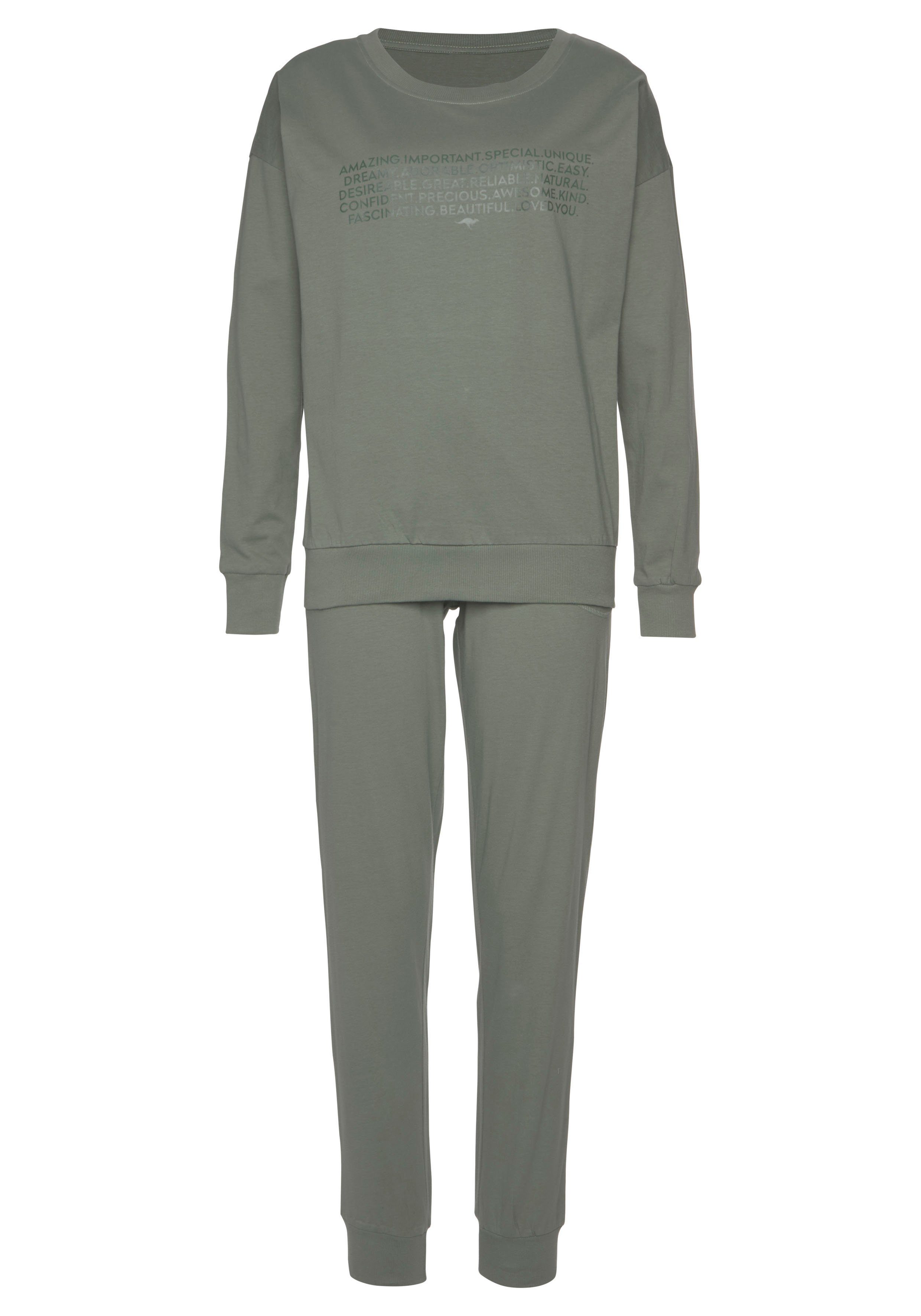 KangaROOS Pyjama met slogan-frontprint (2-delig, 1 stuk)