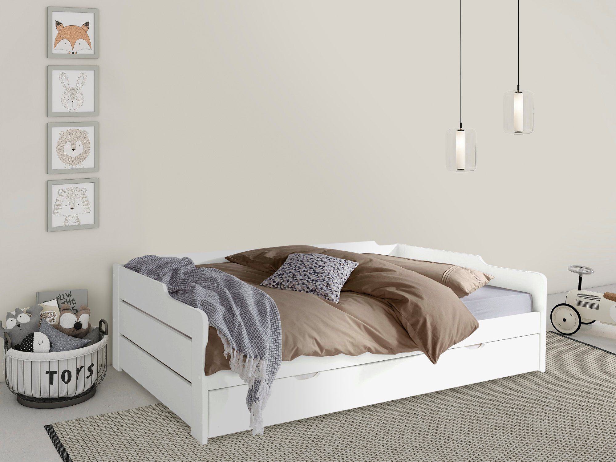 Home affaire Slaapbank "REETE" BESTSELLER! Functiebest, kinderbed, inclusief lade FSC® gecertificeerd massief hout (dennen), klassieke landelijke stijl