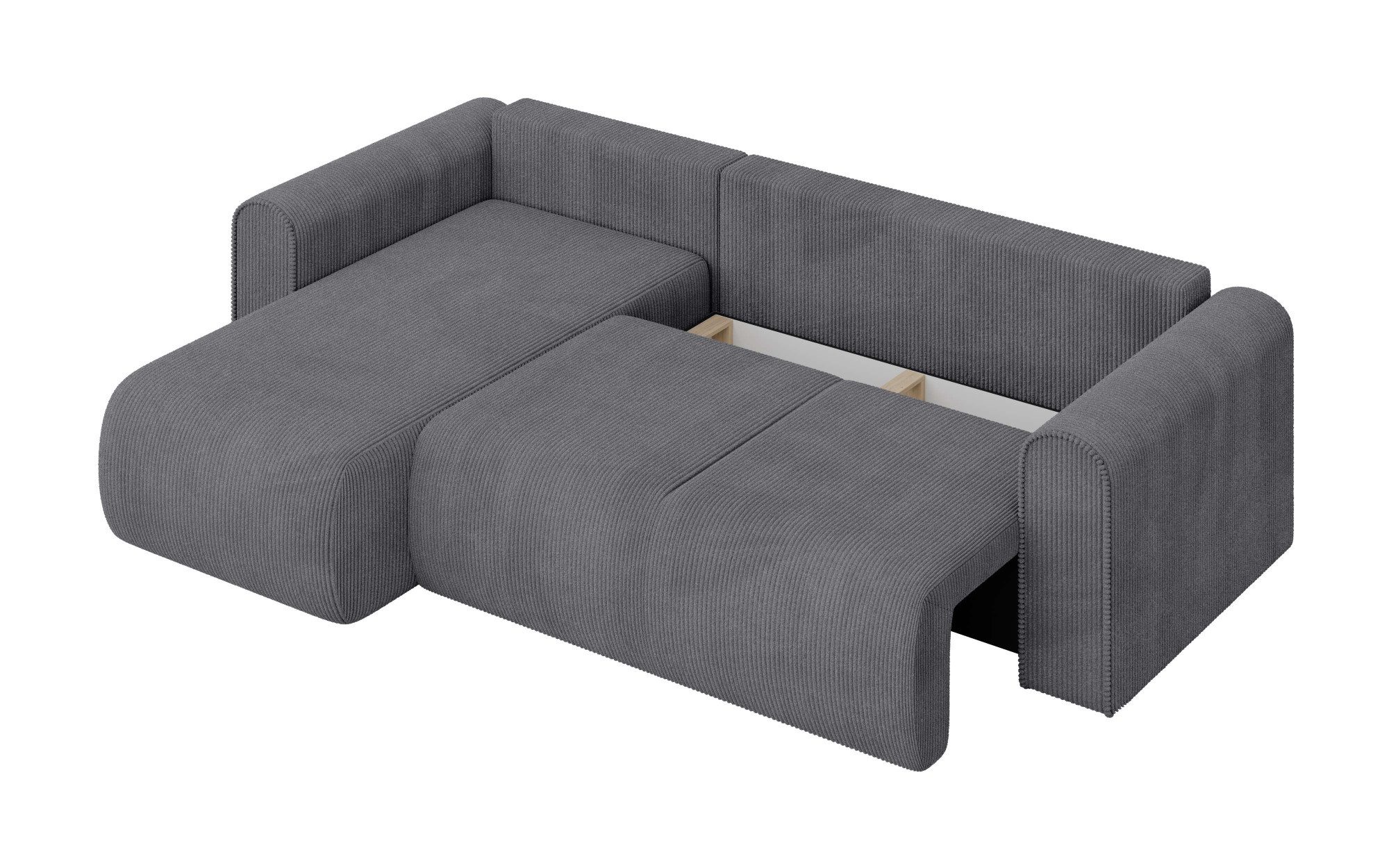 INOSIGN Hoekbank Zacharia optioneel slaapbank met opbergruimte, B/D/H 250/166/86 cm L-vorm met golfondersteuning, recamière aan beide zijden te monteren