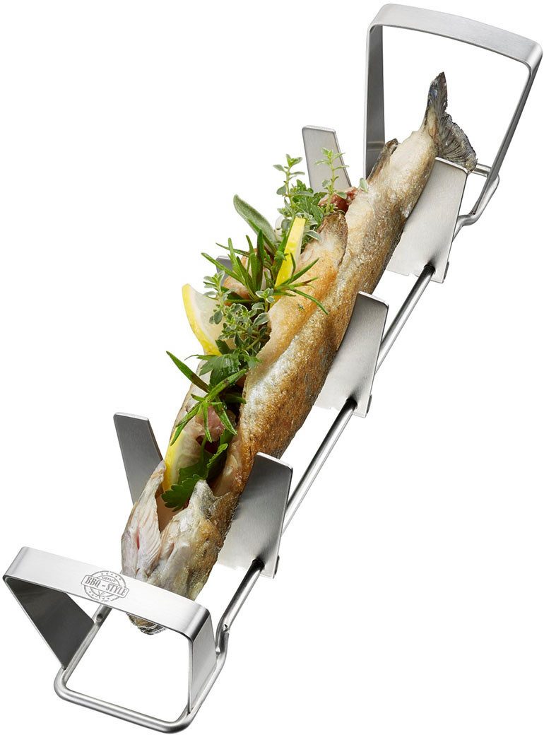 GEFU Barbecueschaal FISCHHALTER BBQ verstelbare maat, gemakkelijk schoon te maken, perfect voor barbecuefeesten (1 stuk)
