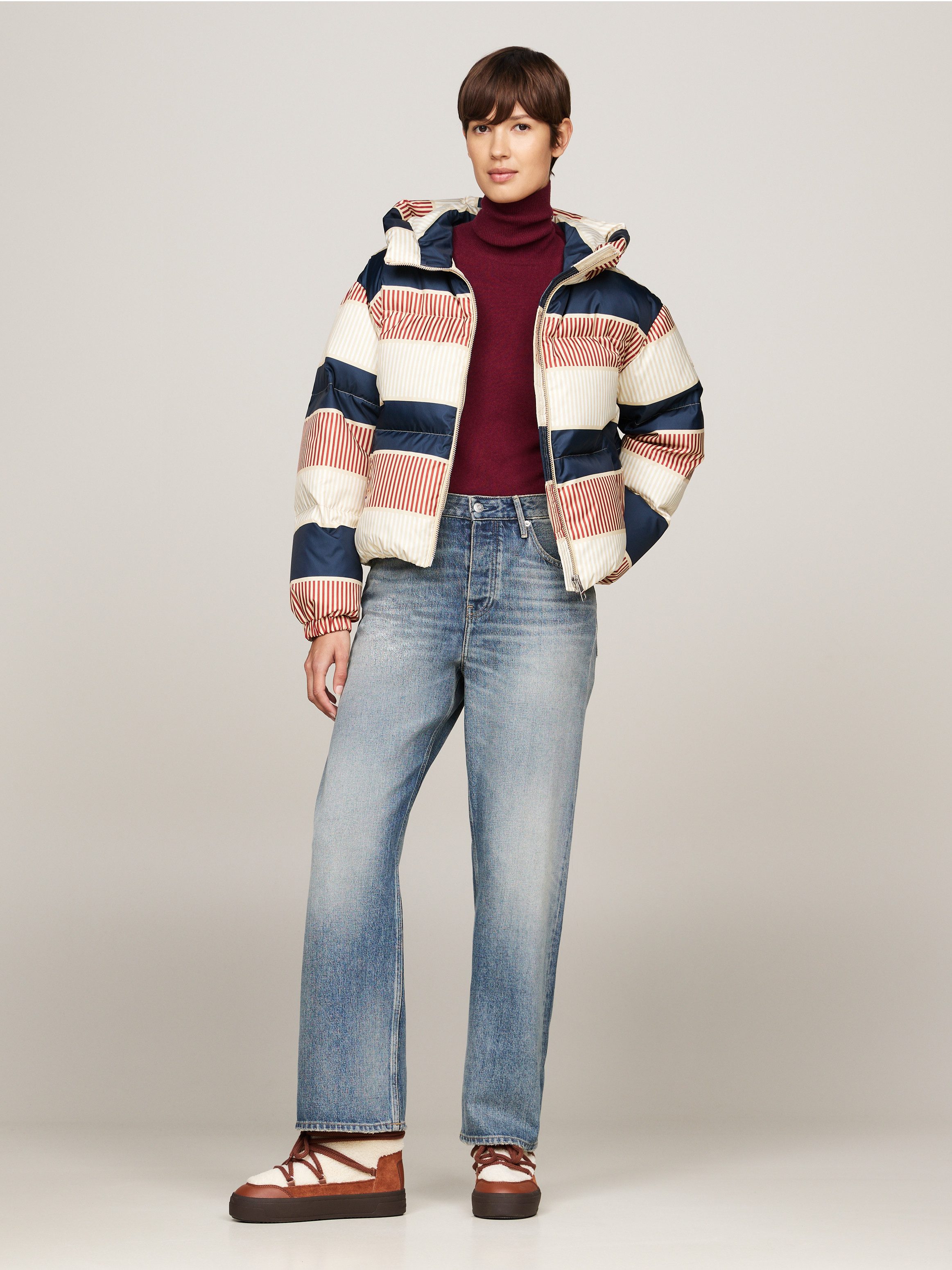 Tommy Hilfiger Snowboots LACE-UP FAUX SHEARLING SNOWBOOT , plateau, winterlaarzen, sneeuwlaarzen met opgezette veters