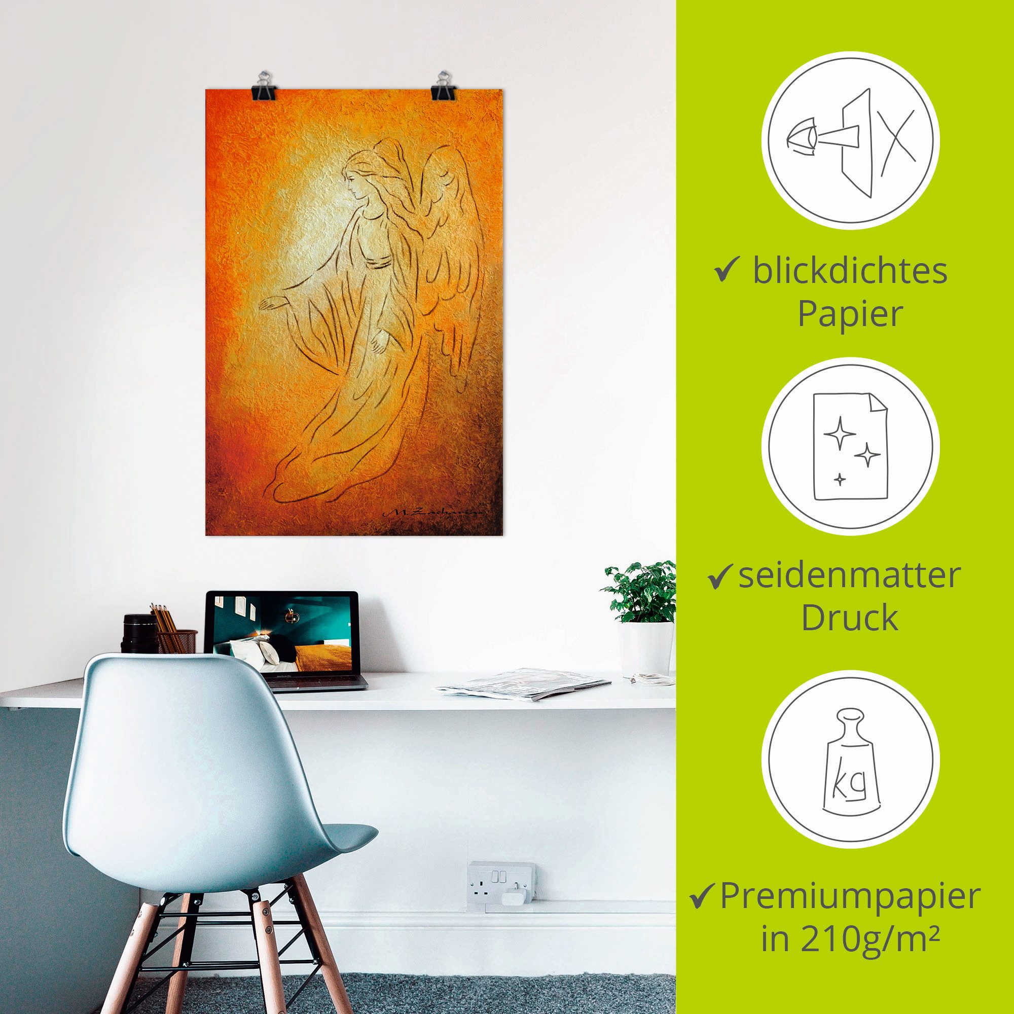 Artland Artprint Engel van de genezing - engelkunst als artprint van aluminium, artprint voor buiten, artprint op linnen, poster, muursticker
