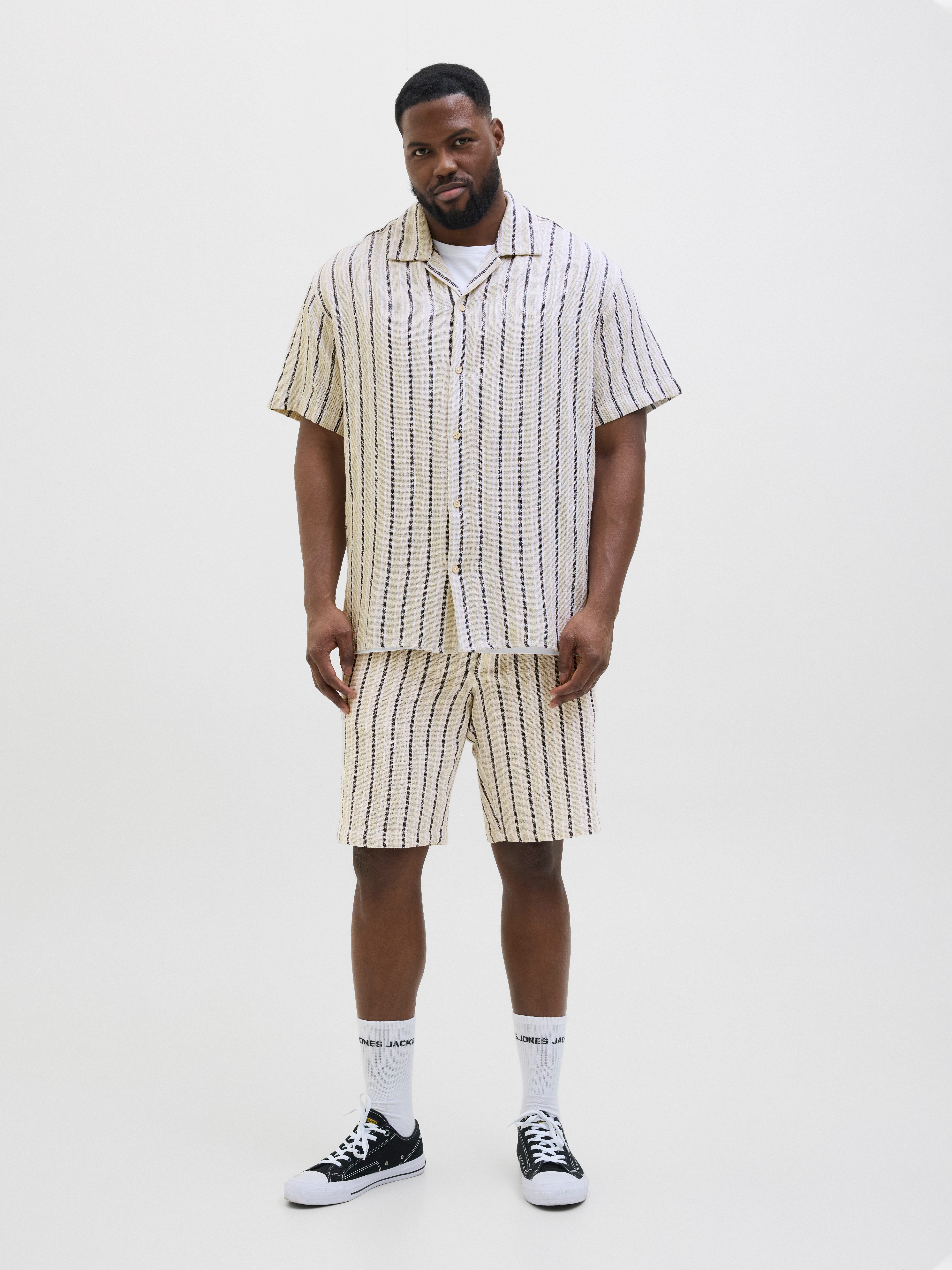 Jack & Jones PlusSize Sweatshort JPSTJAIDEN COBA STRIPE JOG SHORT SN PLS