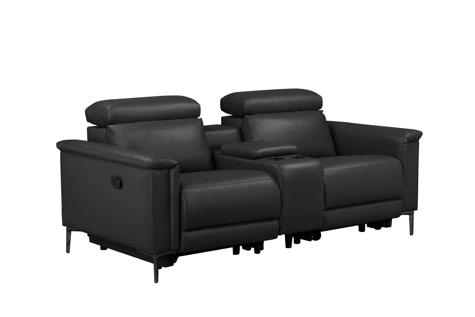 Places of Style 2-zitsbank Lund, 2-zits bioscoopbank, tv-fauteuil, multimedia-sofa, USB-A met elektrische of handmatige relaxfunctie, bekerhouder en opbergruimte