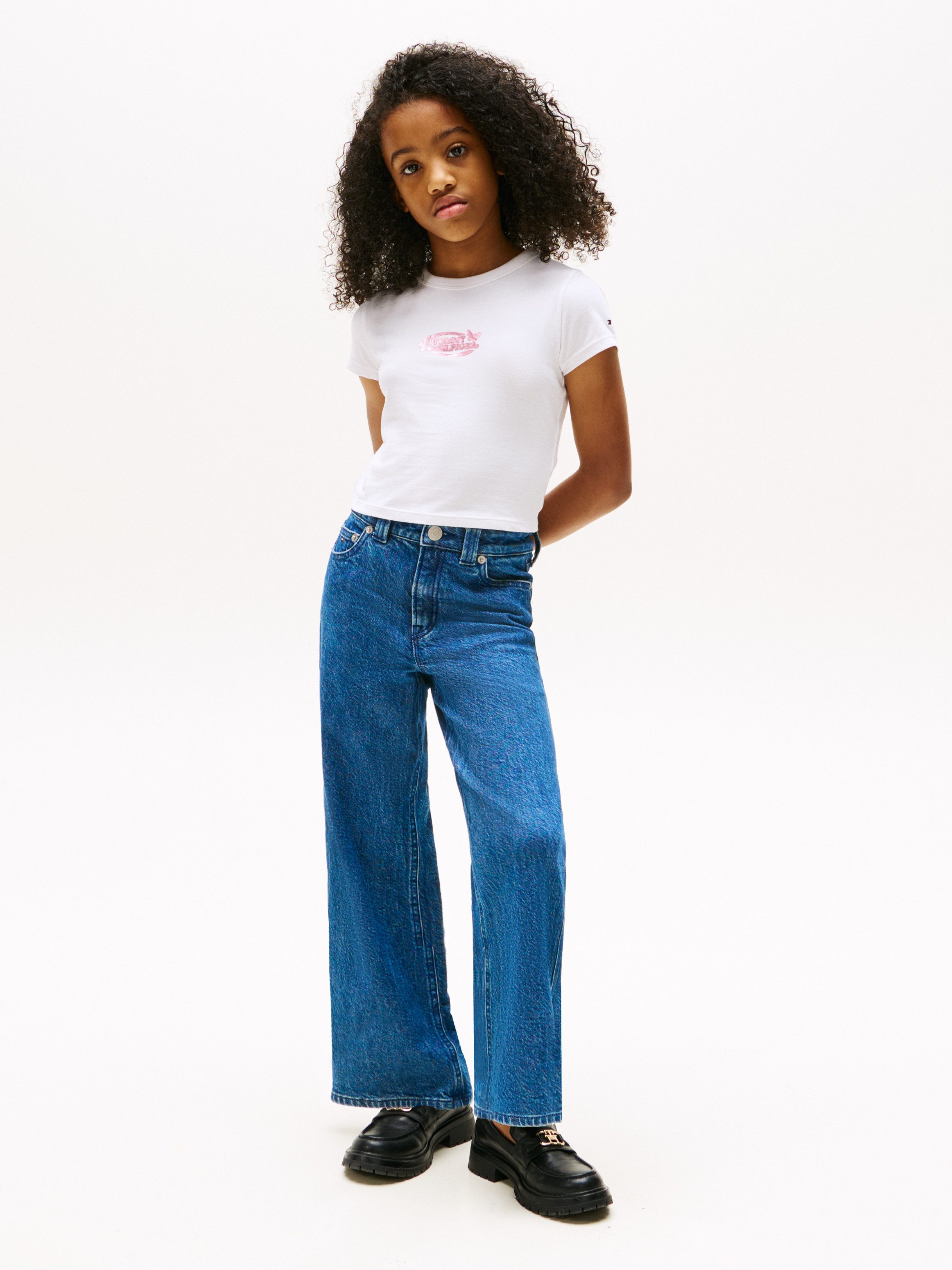 Tommy Hilfiger T-shirt BUTTERFLY GRAPHIC TEE SS voor kinderen tot 16 jaar, met glanzende print