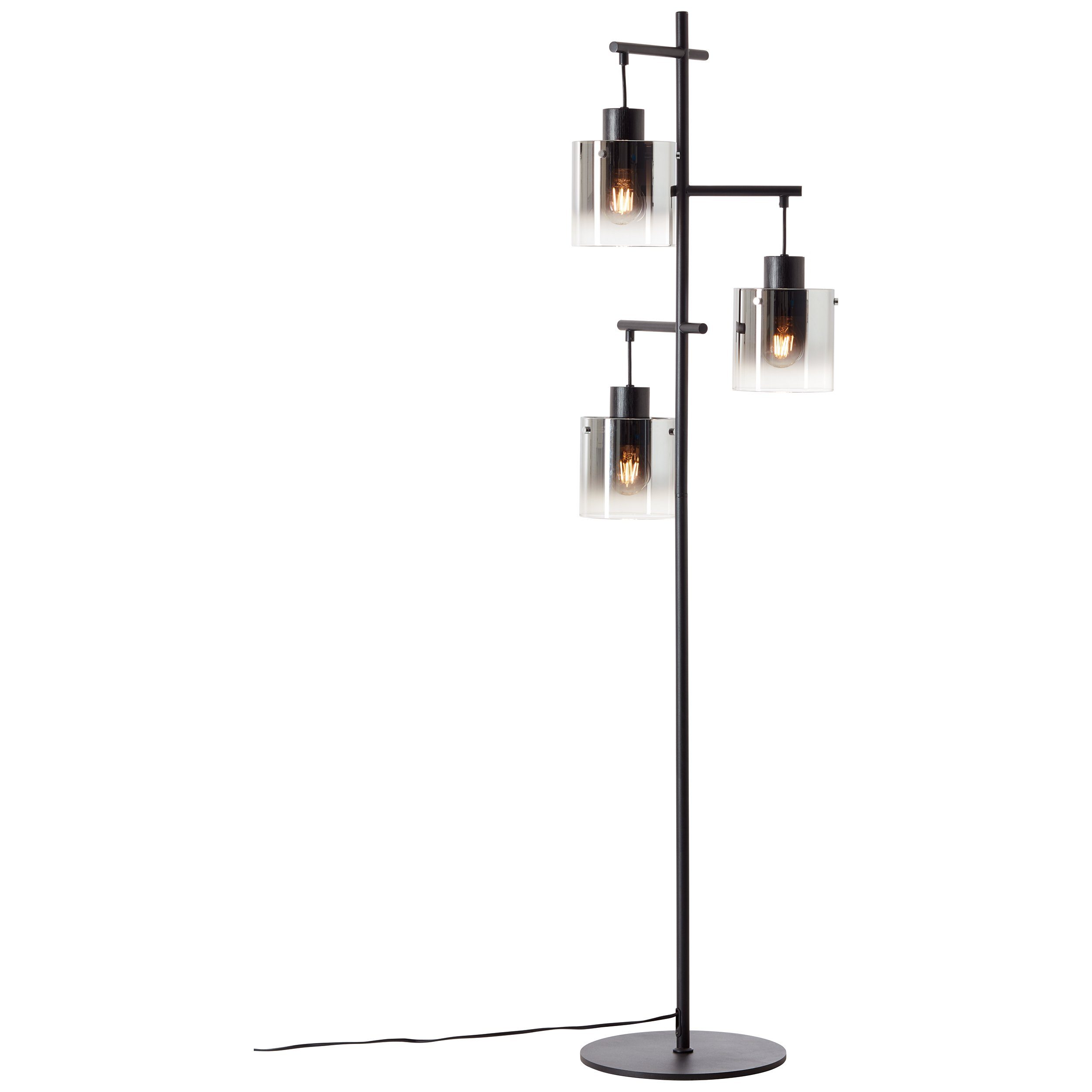 Brilliant Leuchten Staande lamp Simonis 152 cm hoogte, ø 46 cm, 3 x e27, max. 52 w, metaal/glas (1 stuk)