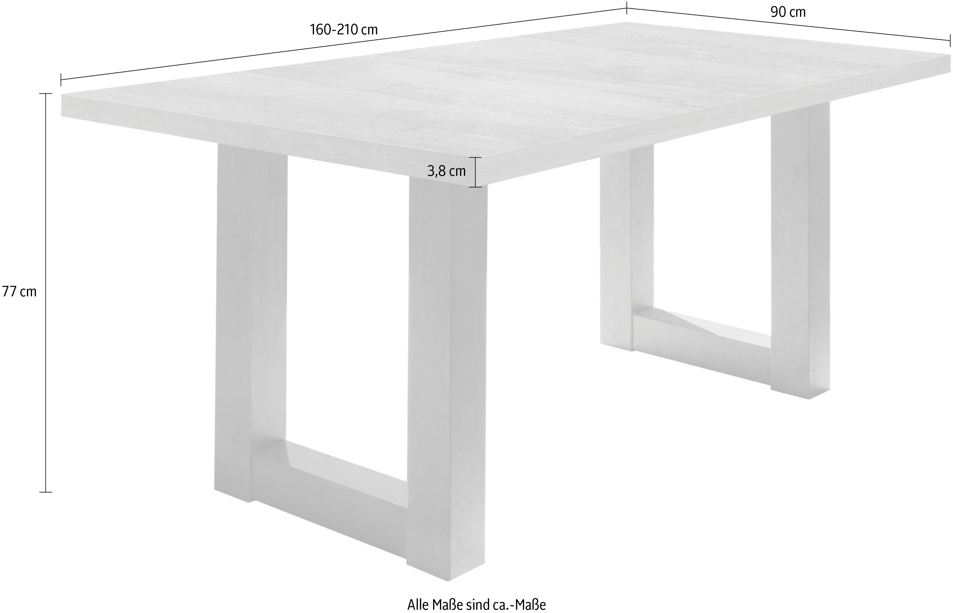 Mäusbacher Eettafel Mister TOPSELLER! met lade (160-210 cm), frame in u-model