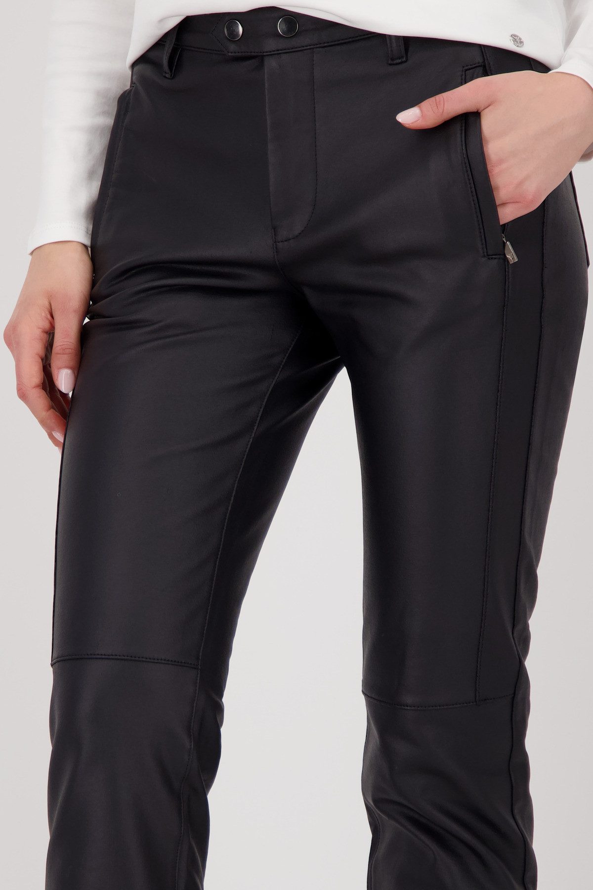 Monari Imitatieleren broek Lederlook