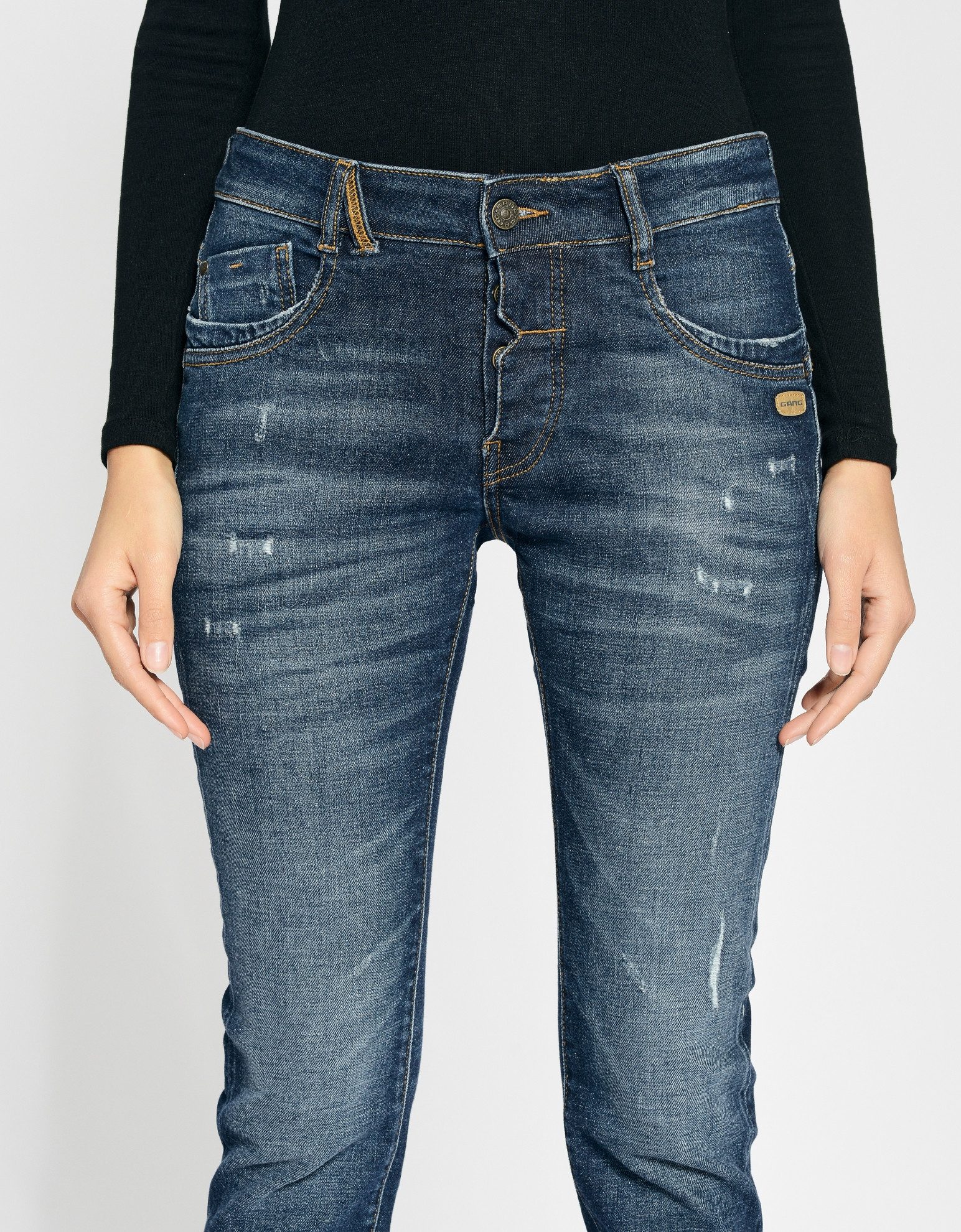GANG Relax fit jeans 94GERDA met een bijzondere structuur