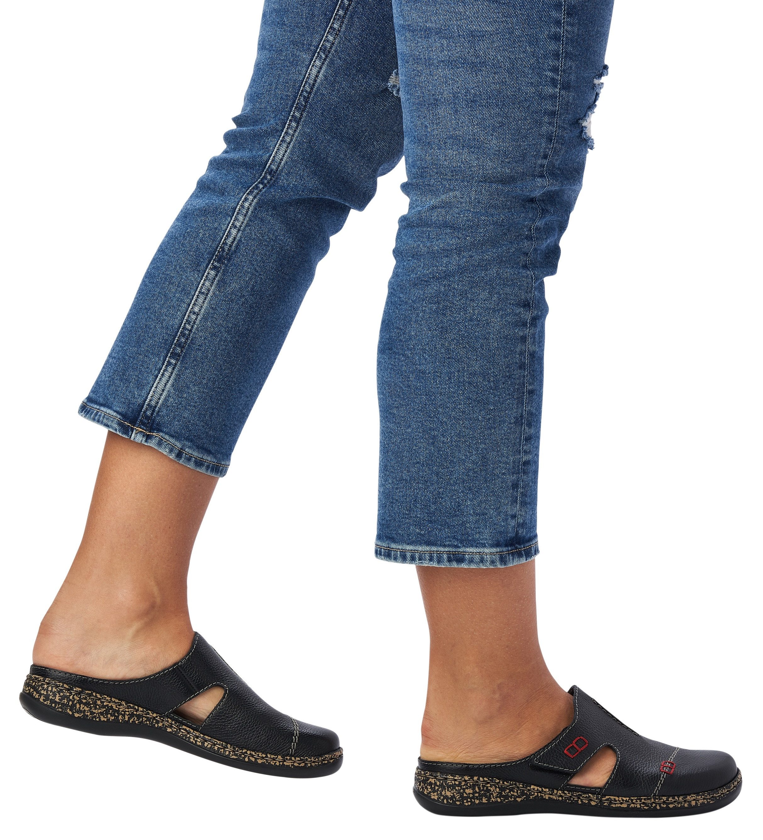 Rieker Clogs , pantoffel, zomerschoen, instapschoen met praktische klittenbandsluiting