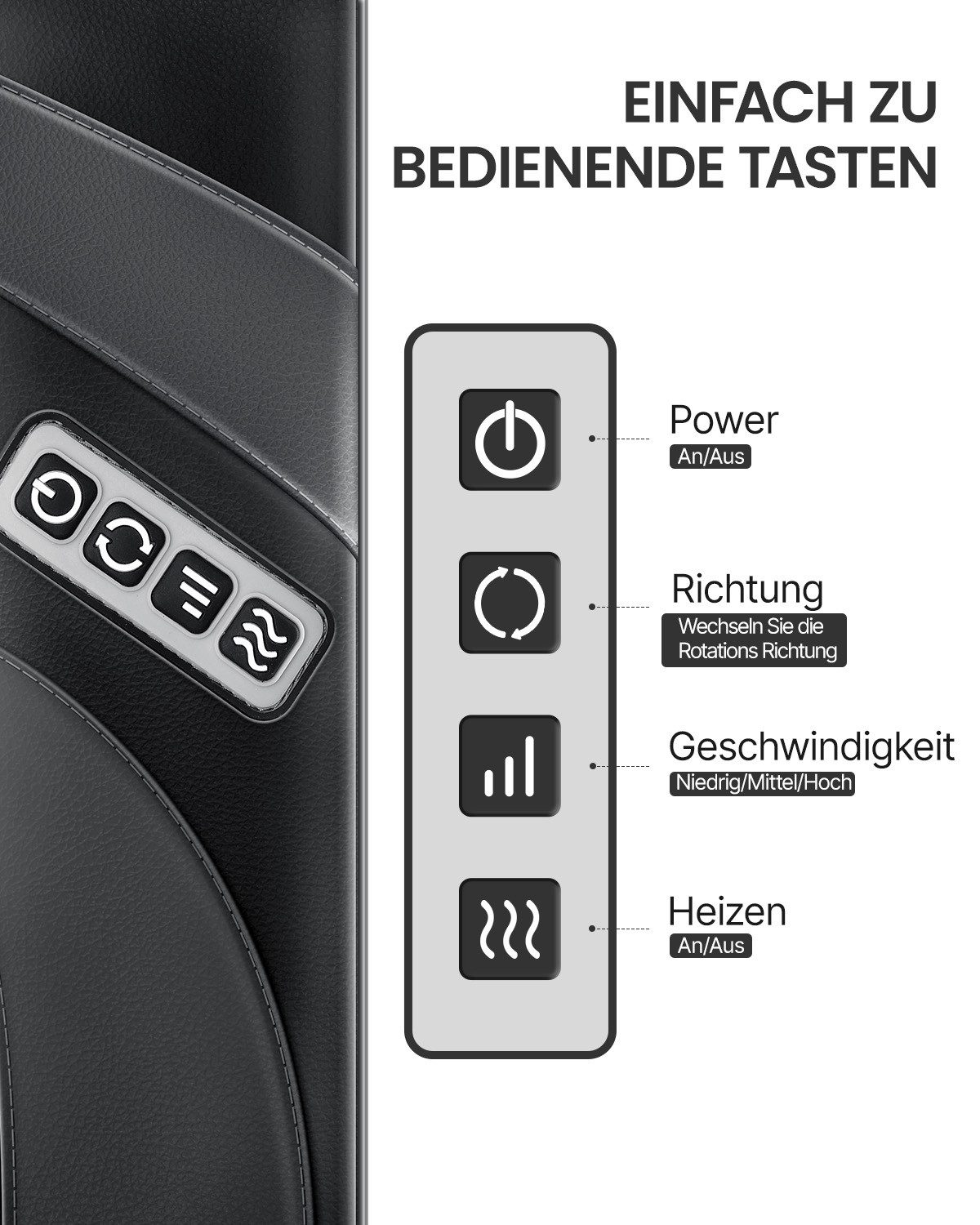 Renpho Nekmassage apparaat Shiatsu Nacken-& Schultermassagegerät U-Neck Go SNM067