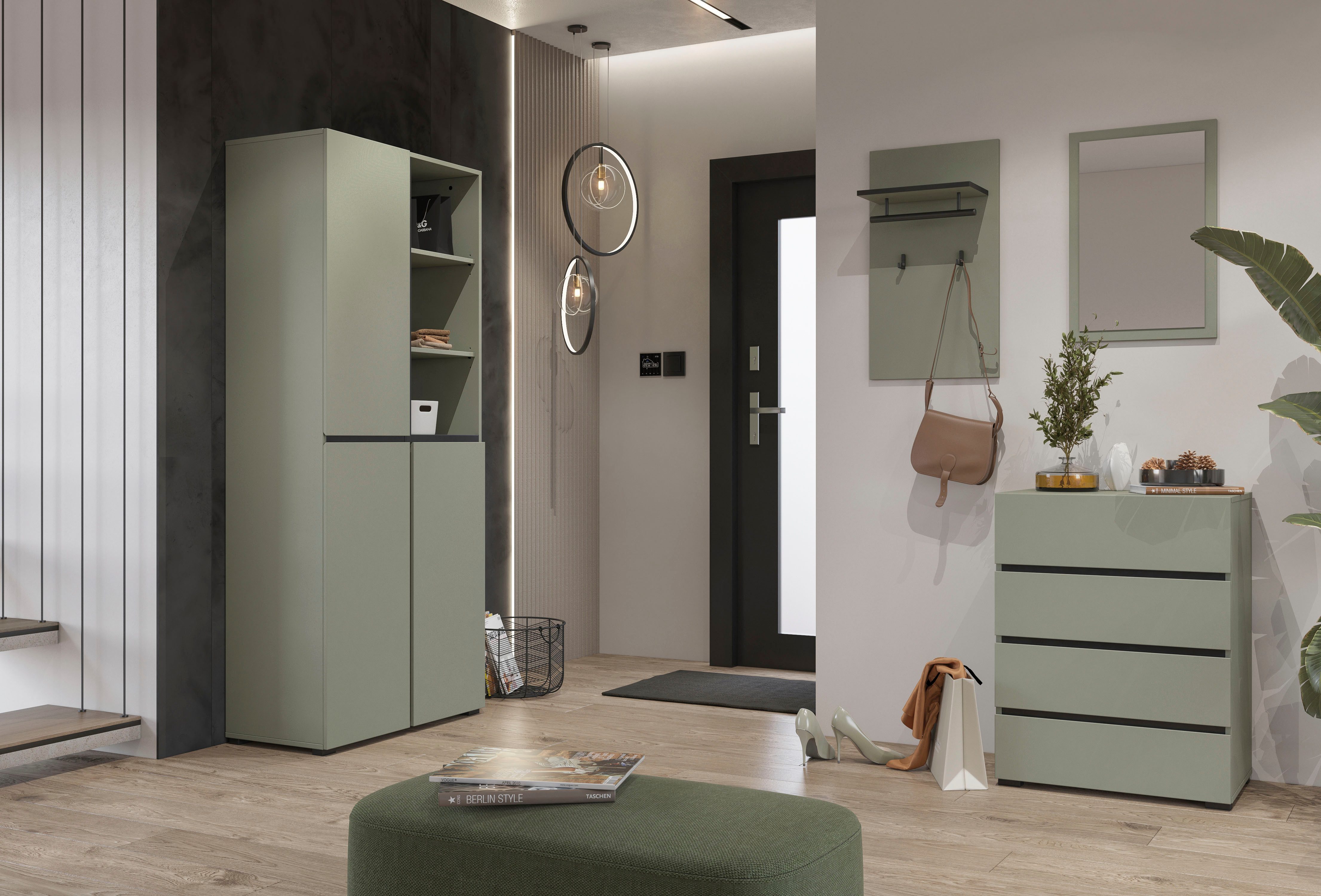 INOSIGN Garderobespiegel Cross,Breedte 40-60 cm moderne halspiegel verticaal of horizontaal hangend