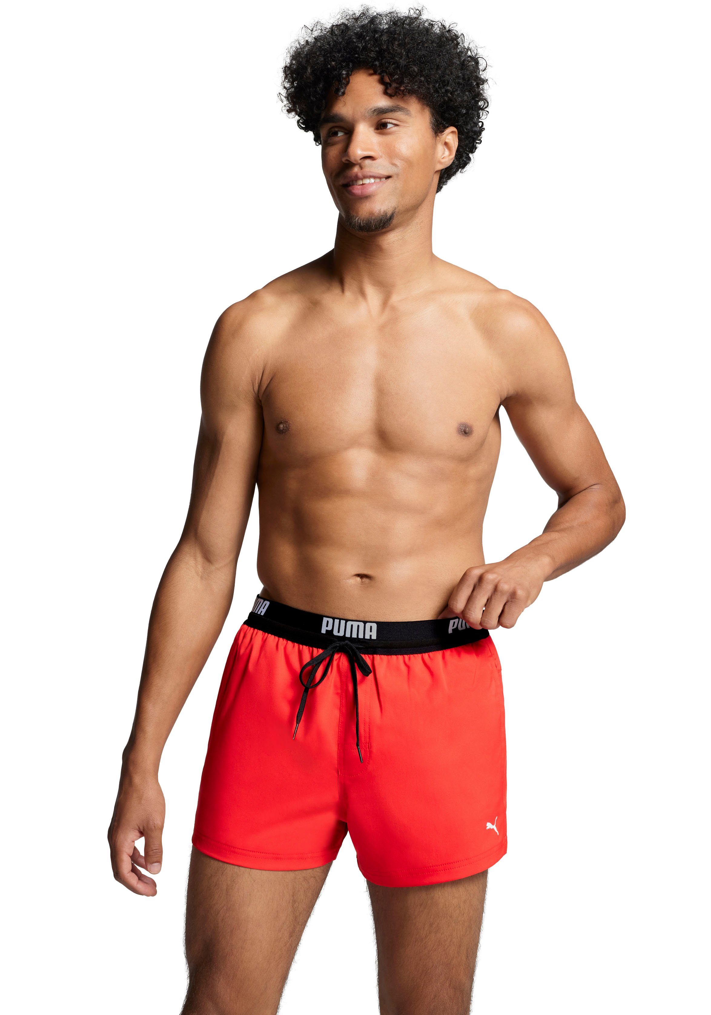 PUMA Zwemshort met elastische logoband heren zwembroeken maat S rood