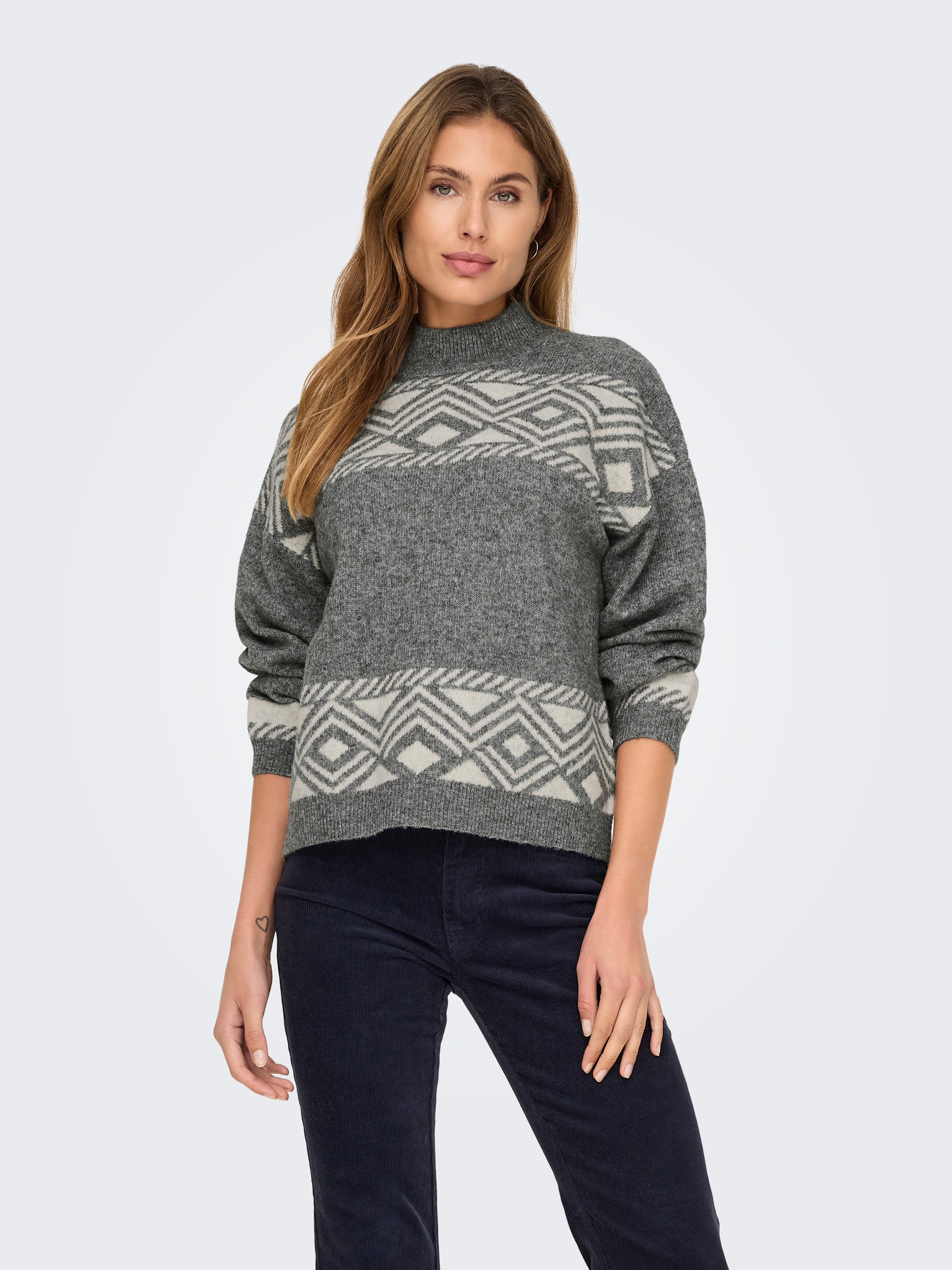 Only Trui met staande kraag ONLVICTORIA L/S PULLOVER KNT NOOS