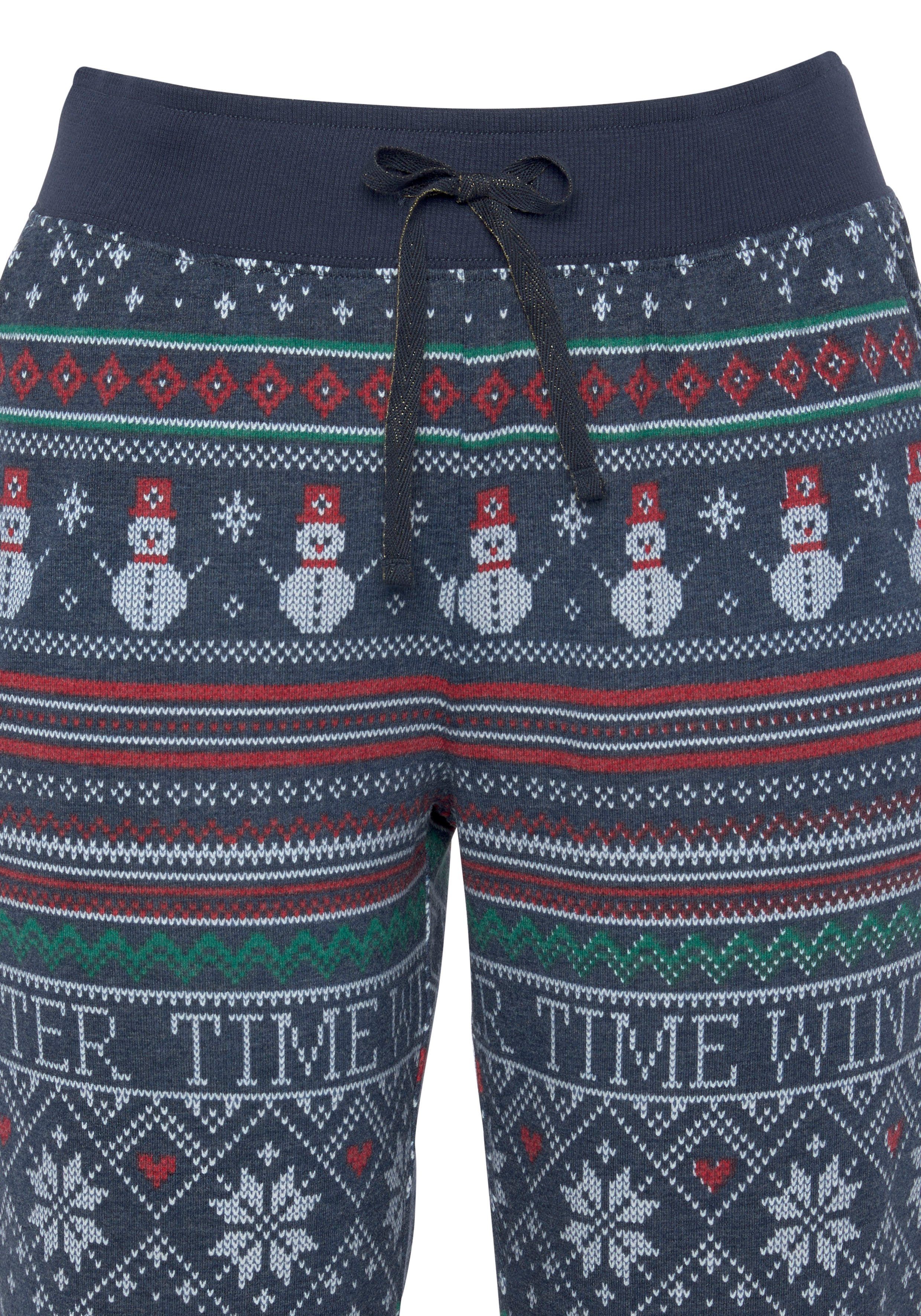 Lascana Pyjama met winterse print (2-delig)