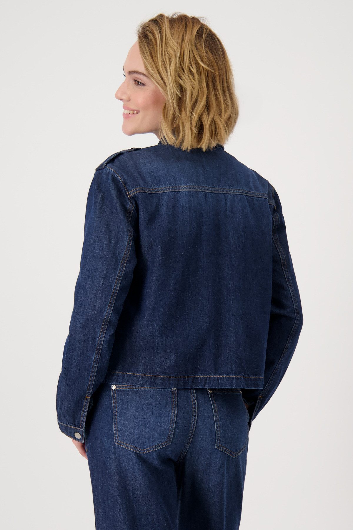 Monari Jeansblazer met opgestikte zakken