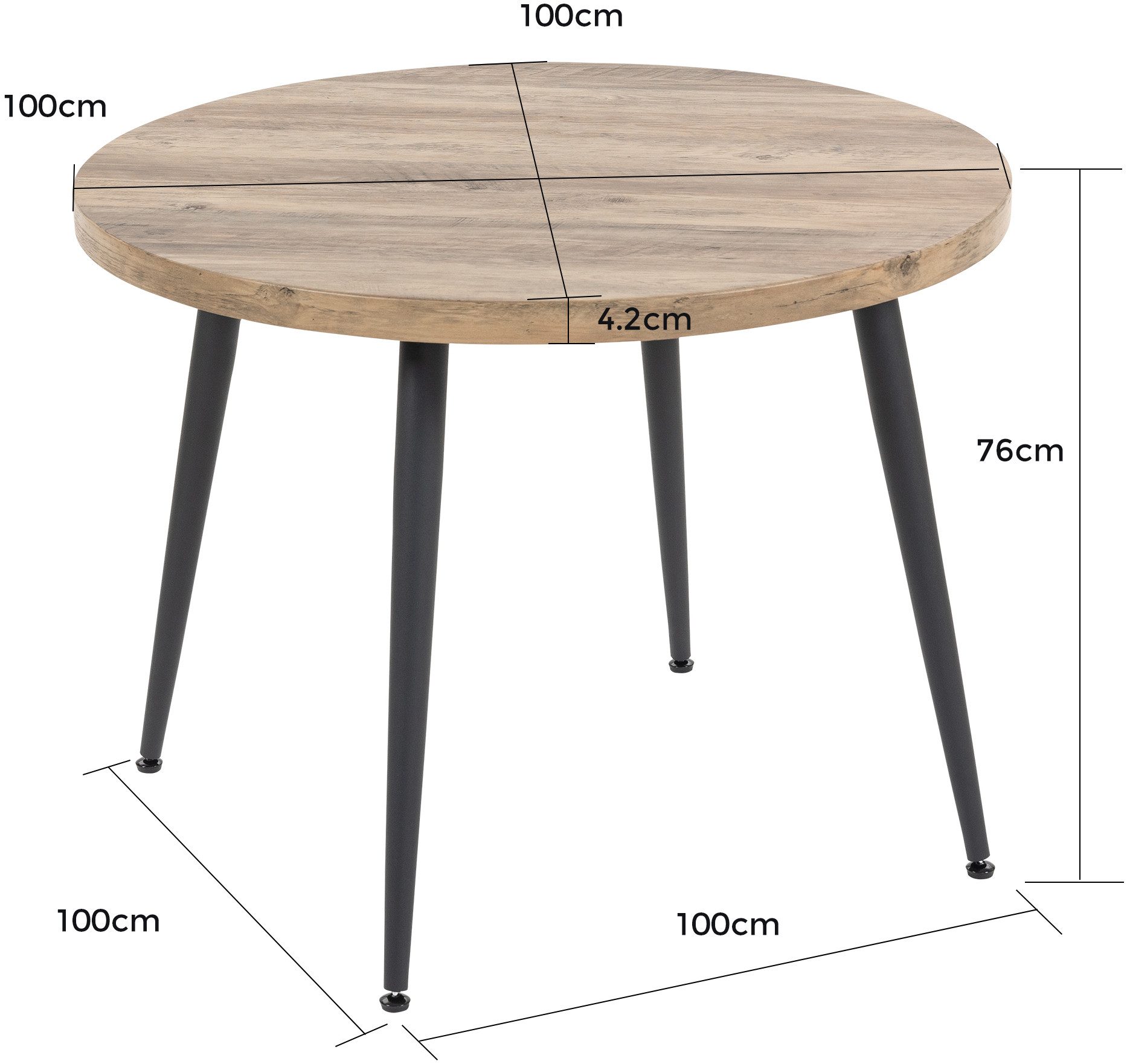 Duo Collection Eettafel Marla tafel Massief metalen frame, draagvermogen tot 100 kg