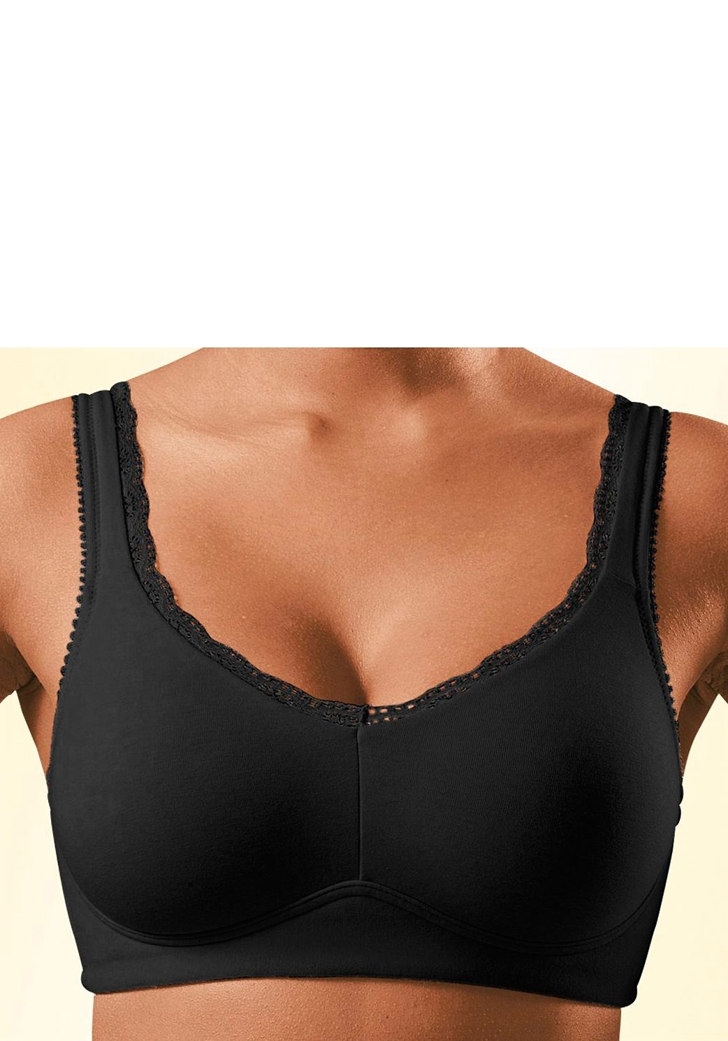 Petite fleur Soft-bh zonder beugels, met kanten randjes (Set van 2)