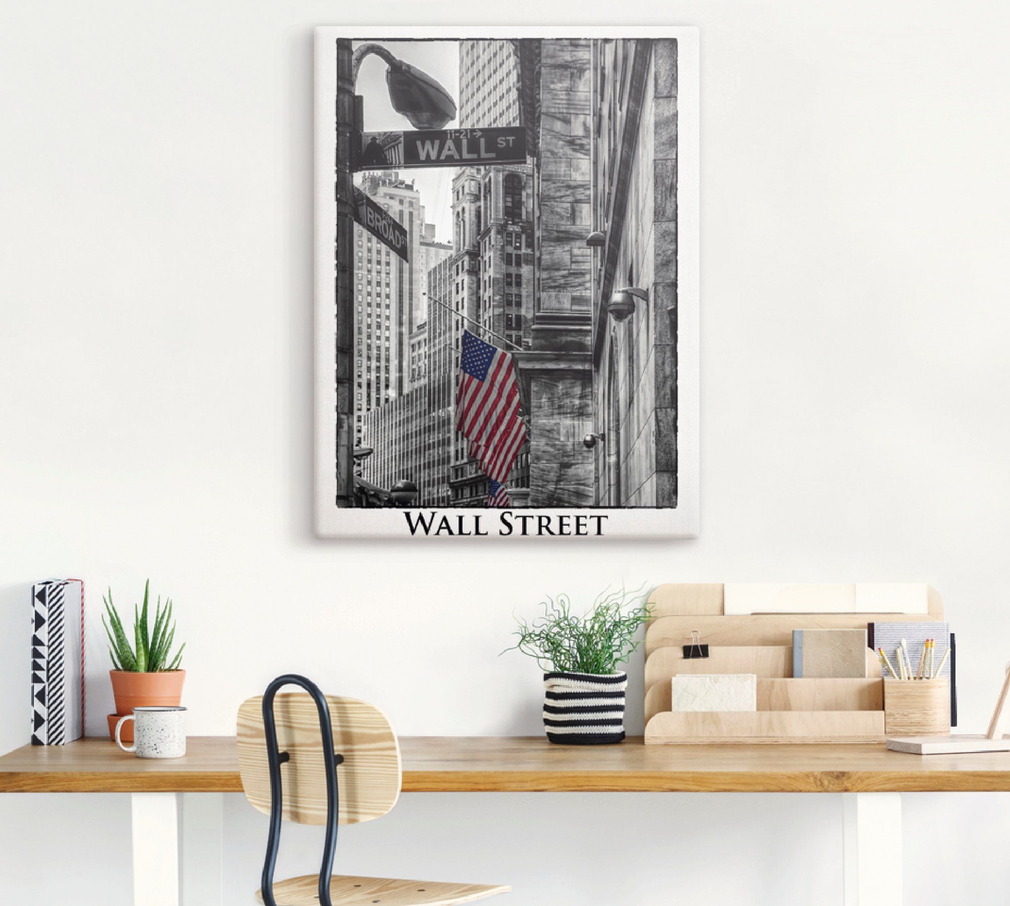 Artland Artprint New York wal Street als artprint op linnen, poster in verschillende formaten maten
