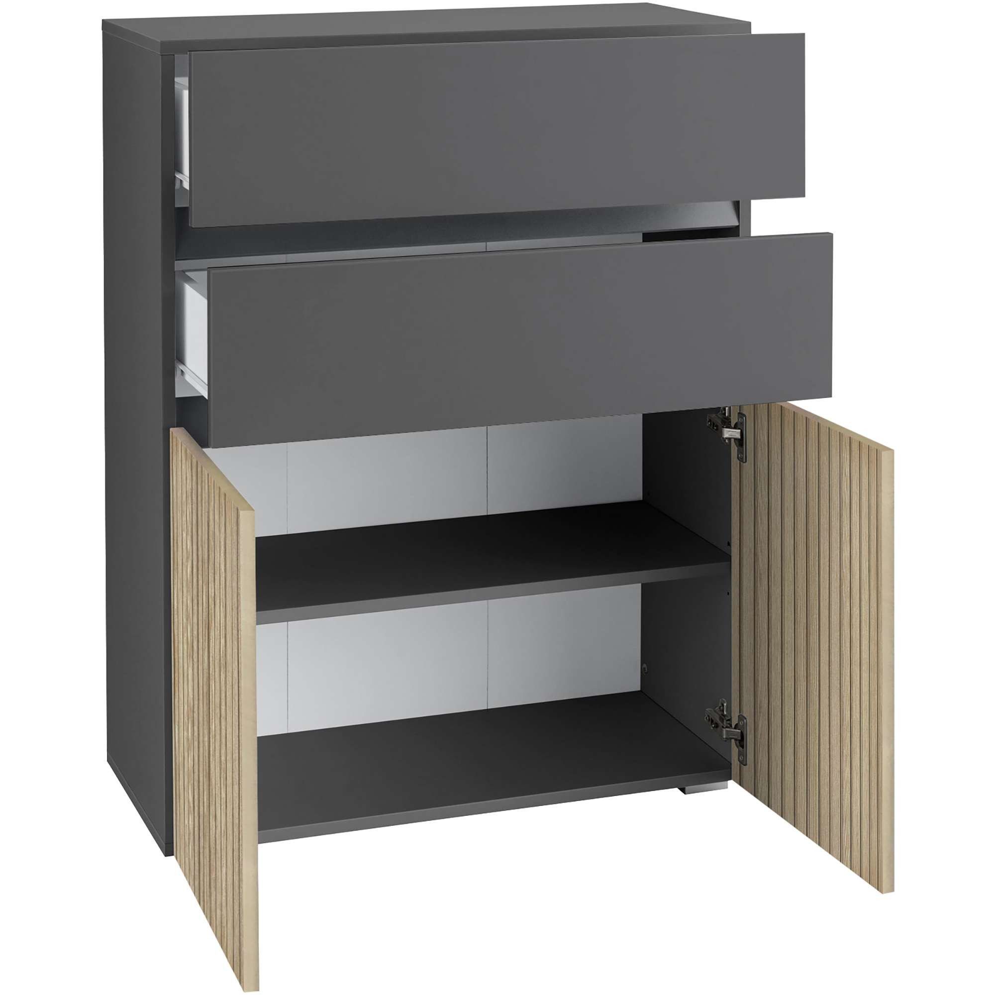 Home affaire Halfhoge kast Wisla Hoogte 98 cm, met deuren en lades