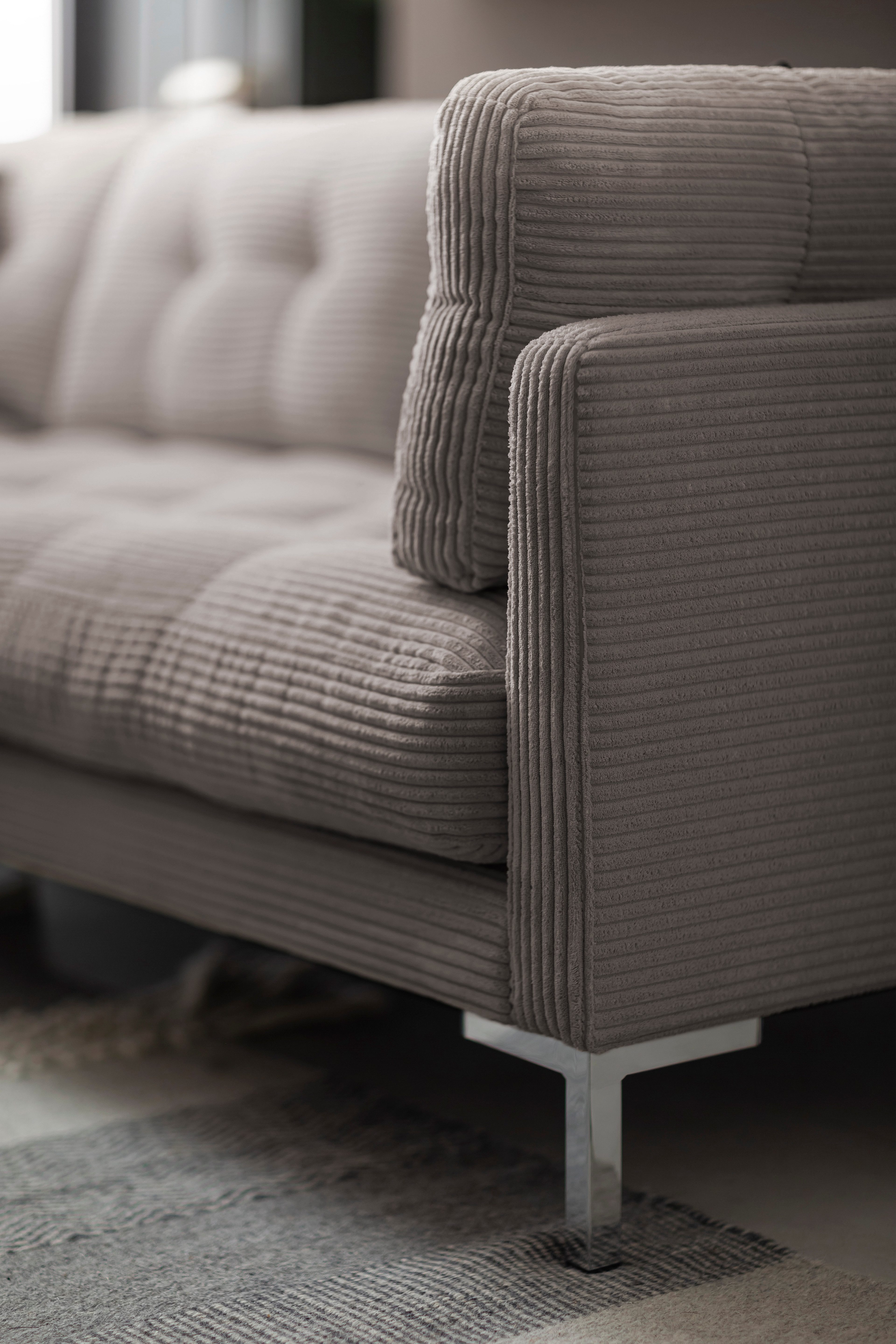 Trends by HG Zithoek Landau U-vorm in cordstof met metalen voet