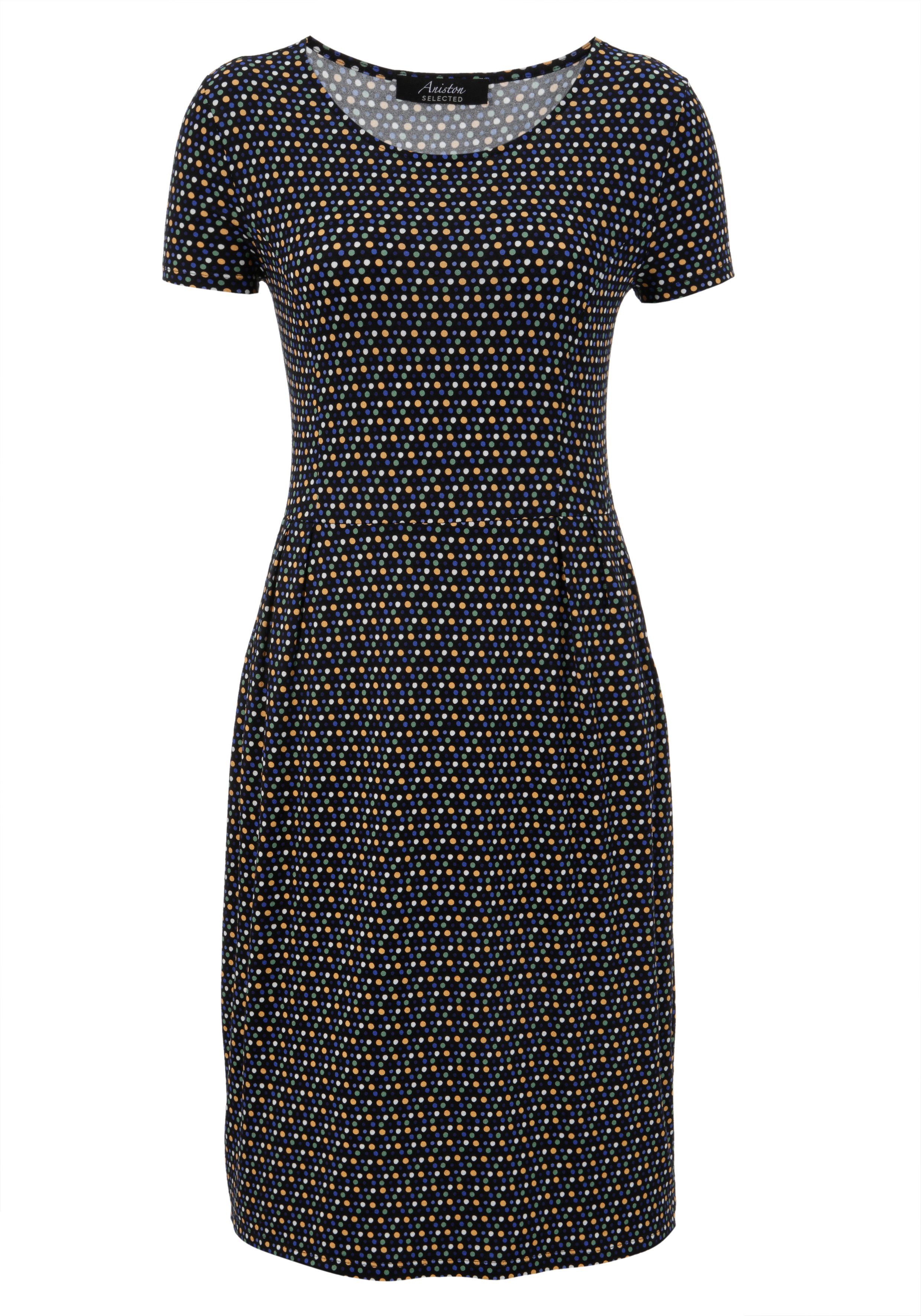 Aniston SELECTED Jerseyjurk met bonte stippen