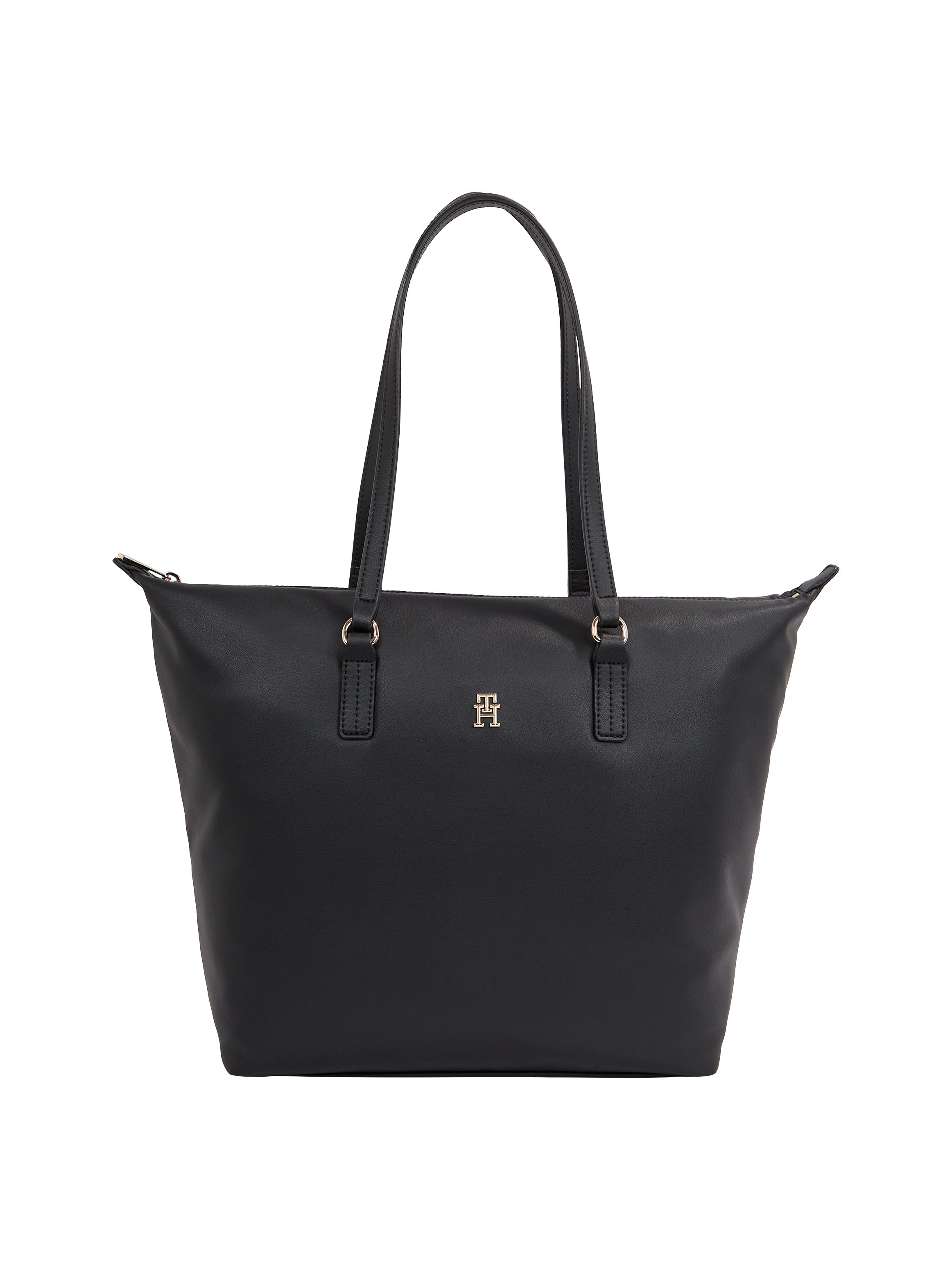 Tommy Hilfiger Zwarte Rits Handtas Eenvoudig Ontwerp Vrouwen Black Dames