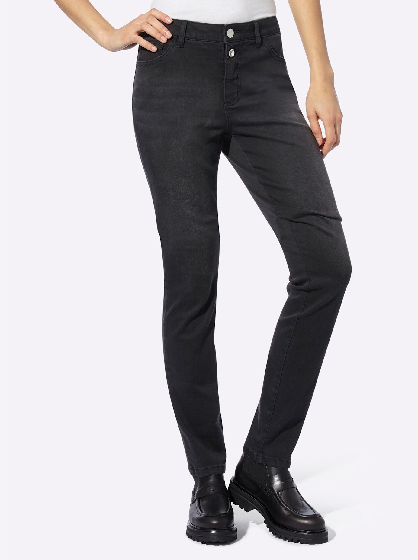 heine Comfortabele jeans dames skinny jeans maat 38 zwart