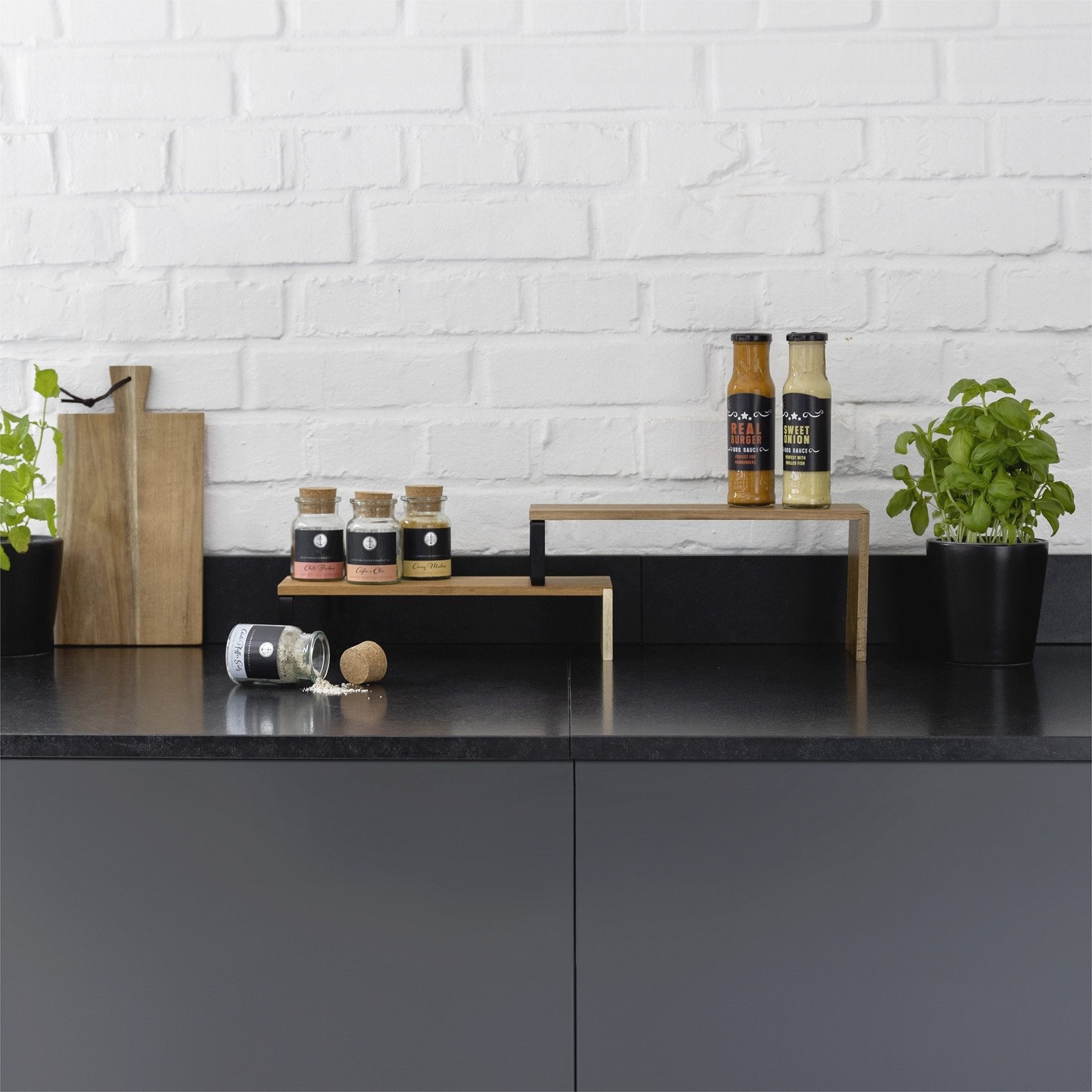 WENKO Keukenrek Model Vali Acacia (2 stuks)