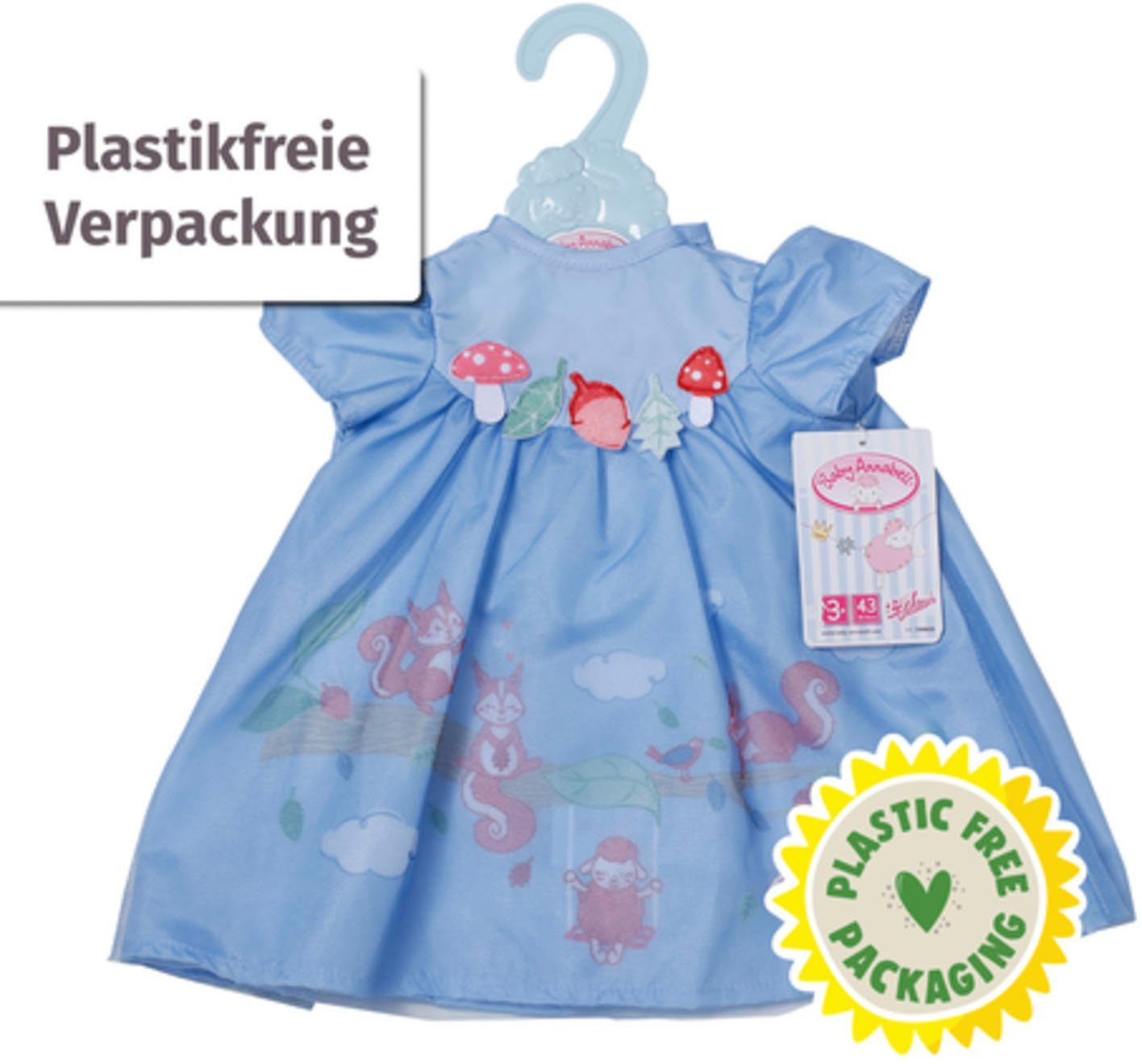 Baby Annabell Poppenkleding Jurk blauw eekhoorntje, 43 cm