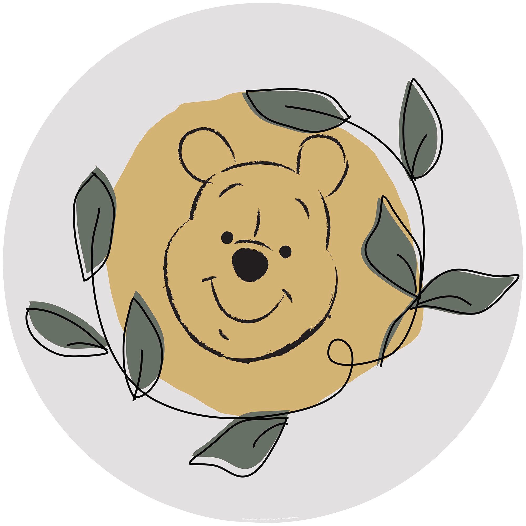 Komar Fotobehang Zelfklevend vlies - Winnie the Pooh Garland - Afmeting 125 x 125 cm