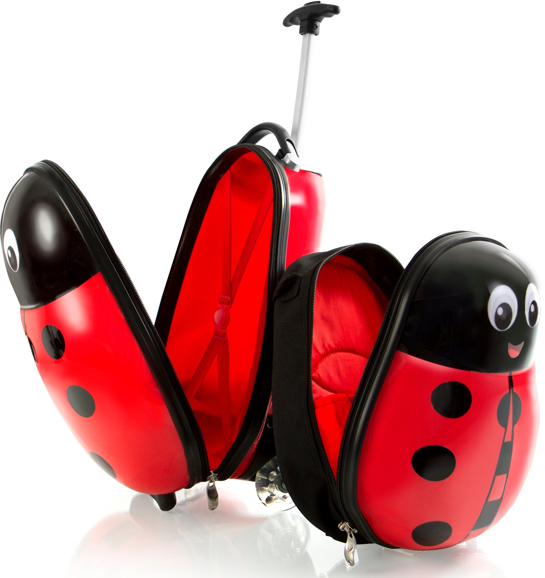 Heys Kinderkoffer Travel Tots, lieveheersbeestje Heys x Joachim Llambi kindertrolley kinder reisbagage (set, 2 stuks)