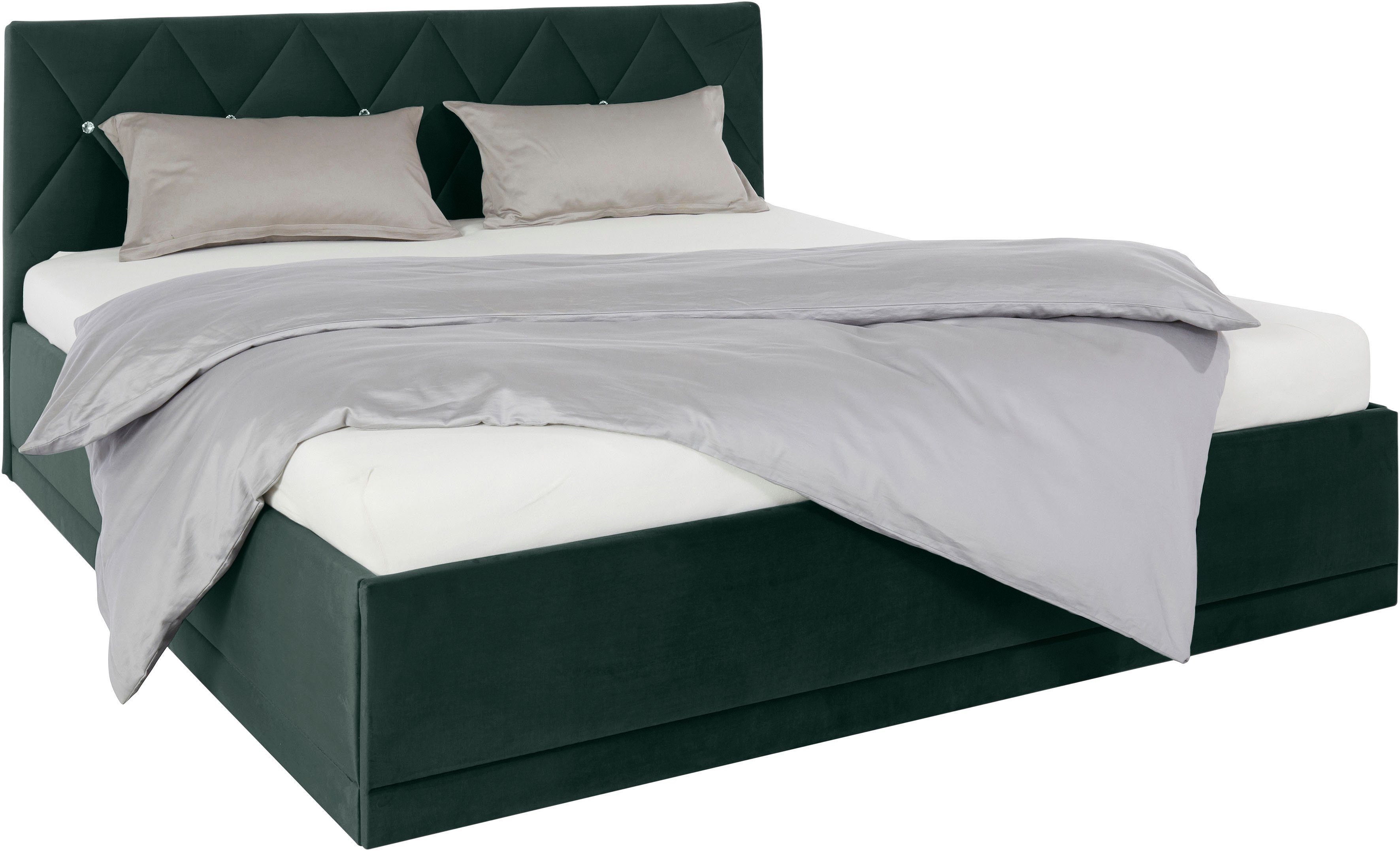 Westfalia Polsterbetten Gestoffeerd bed ADAMAS ook met bedlade, knoopdetails met stras