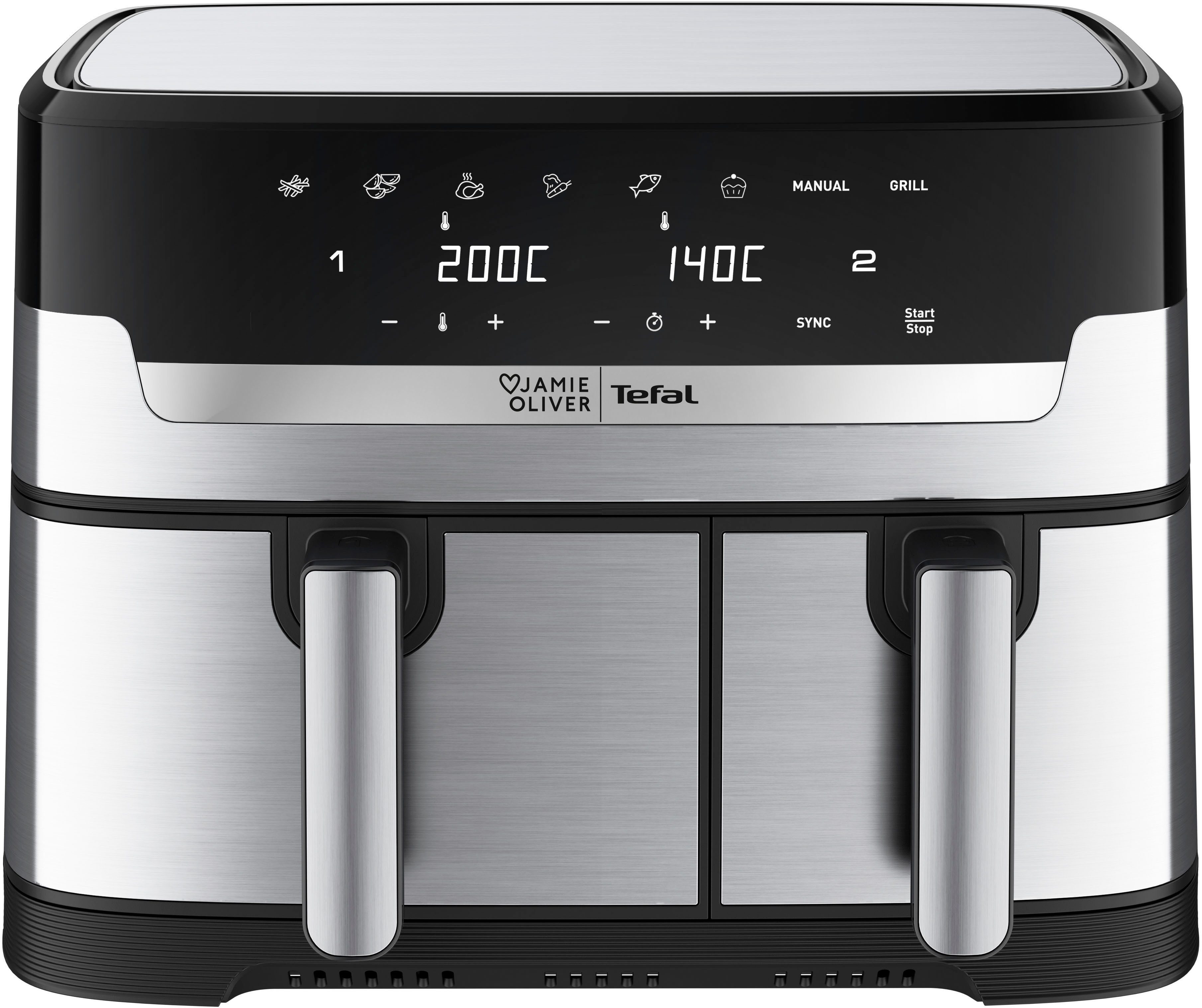 Tefal Airfryer Jamie Oliver by Tefal EY90JDE Dual Easy Fry & Grill