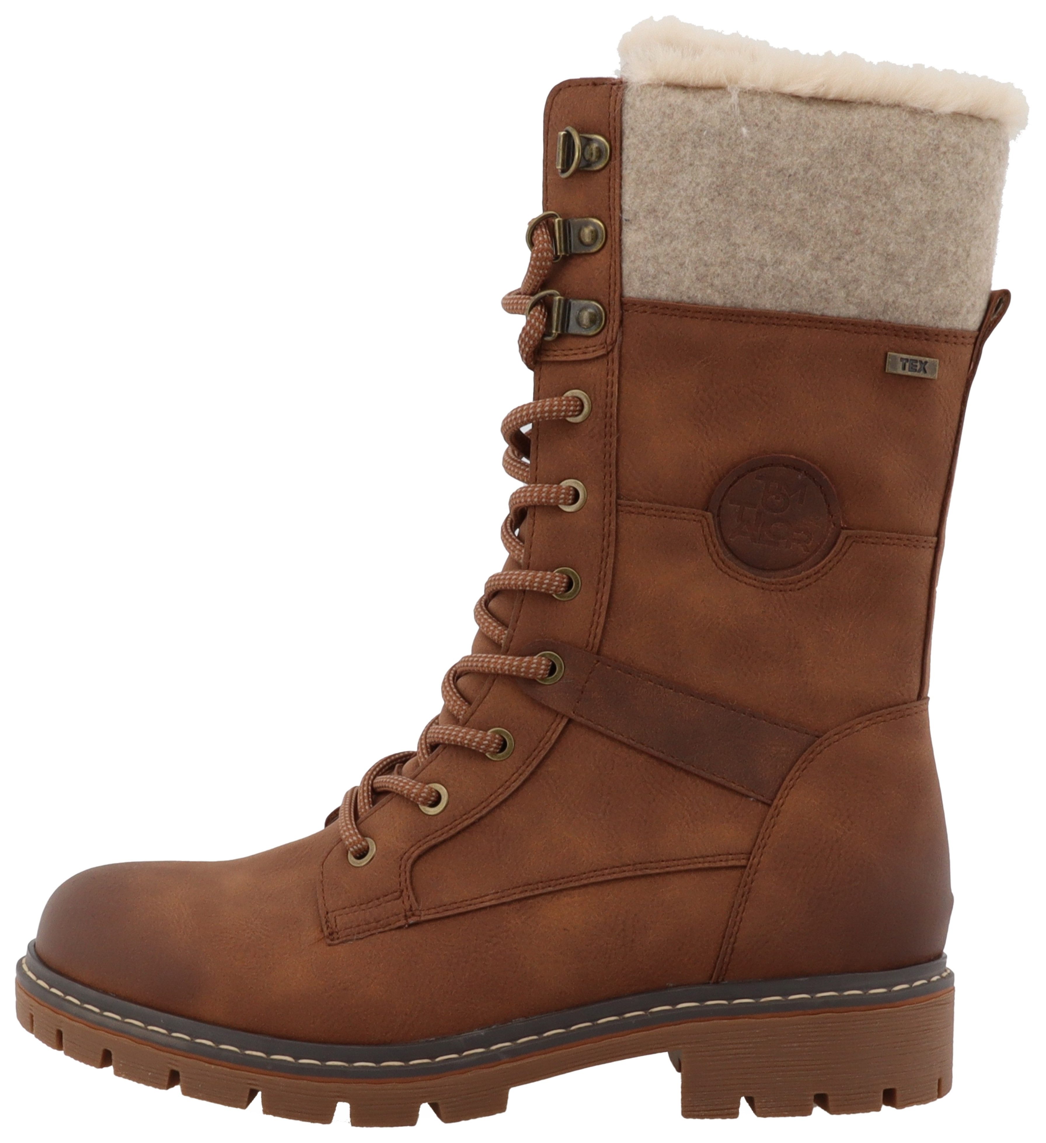Tom Tailor Winterlaarzen hakken, winterlaarzen, veterschoenen in modieuze used-look