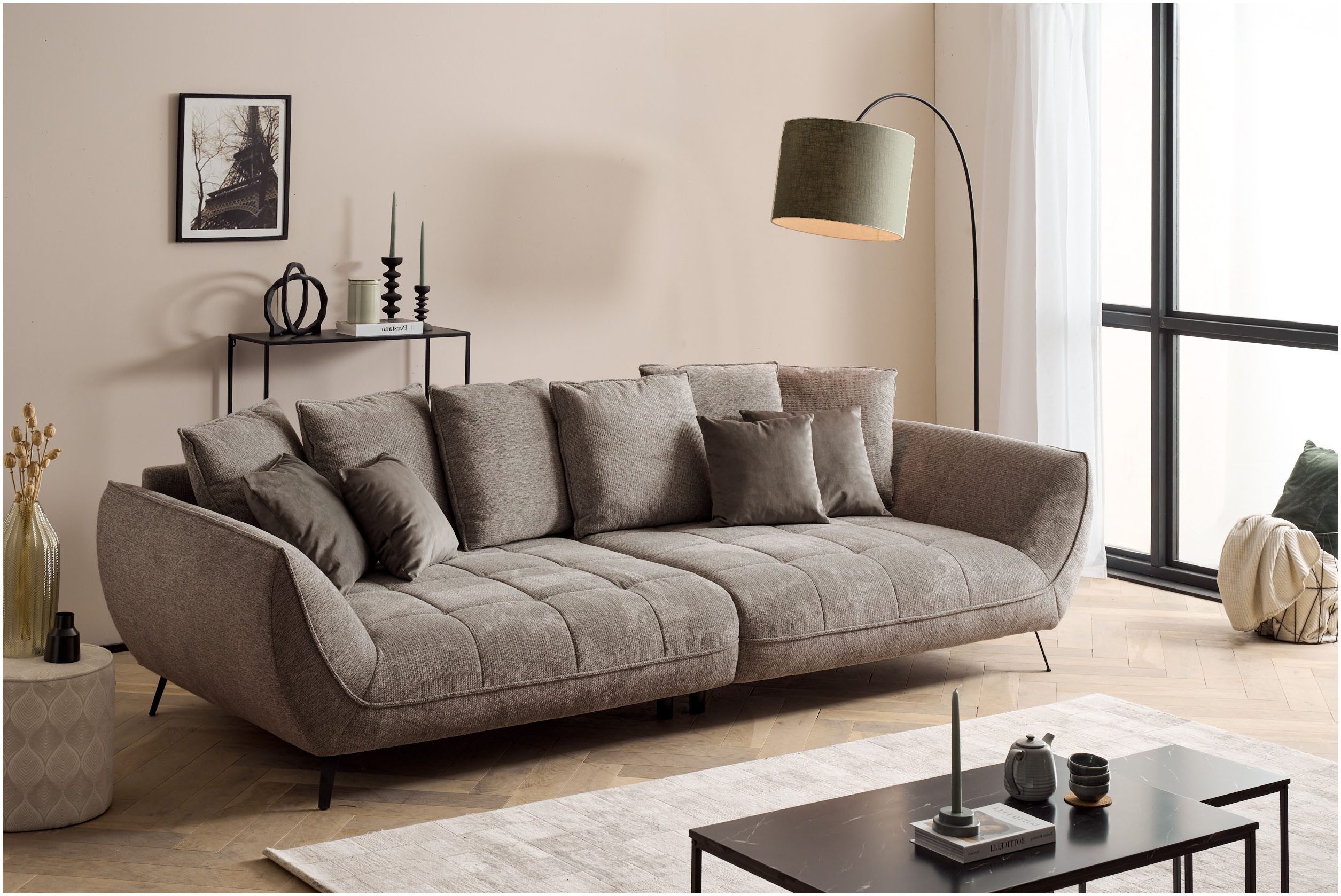 exxpo - sofa fashion Megabank Triton incl. 10-delig kussen set, gezellige megasofa, veel ruimte om te ontspannen (2-delig)